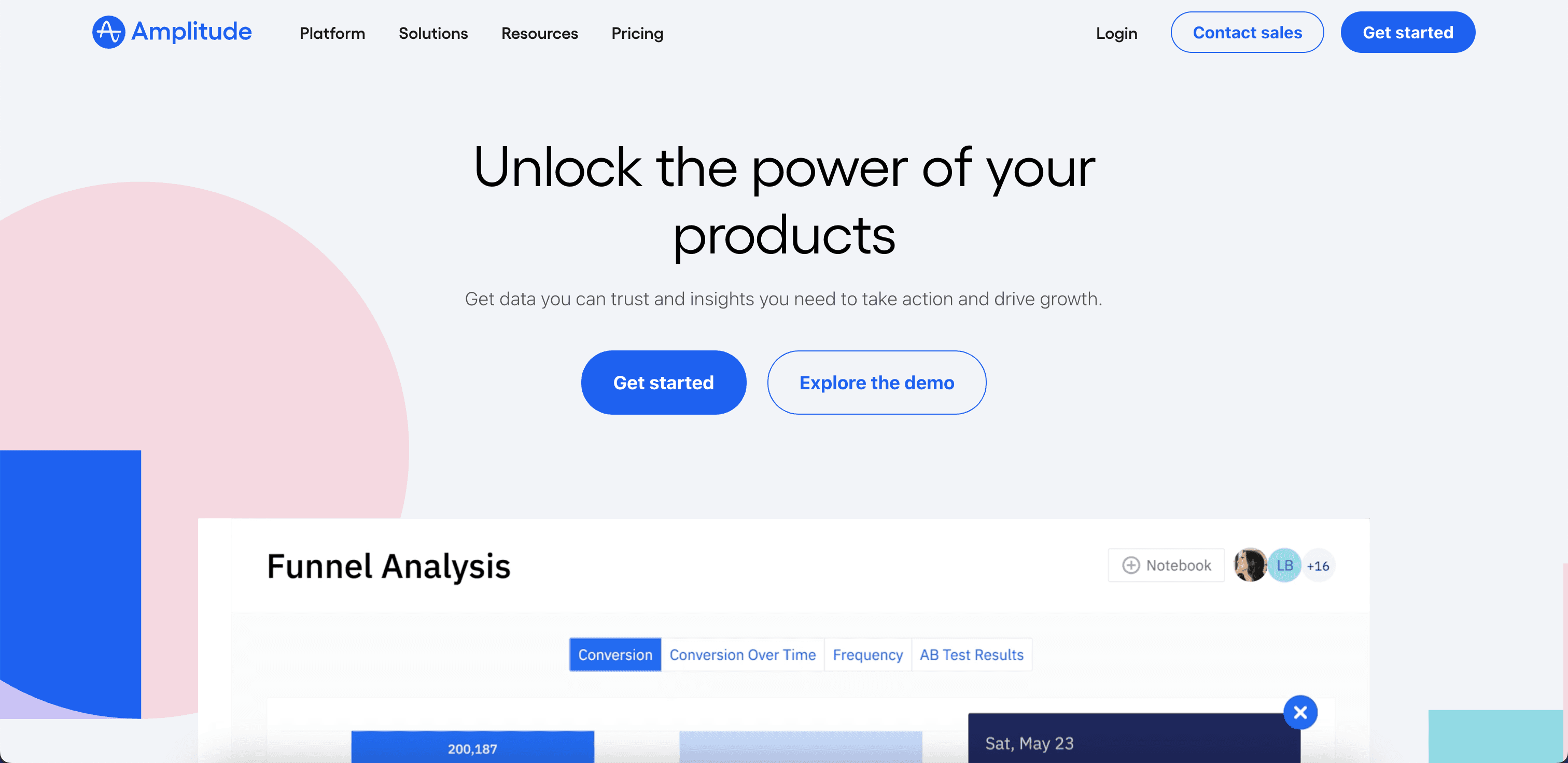 Amplitude website screenshot