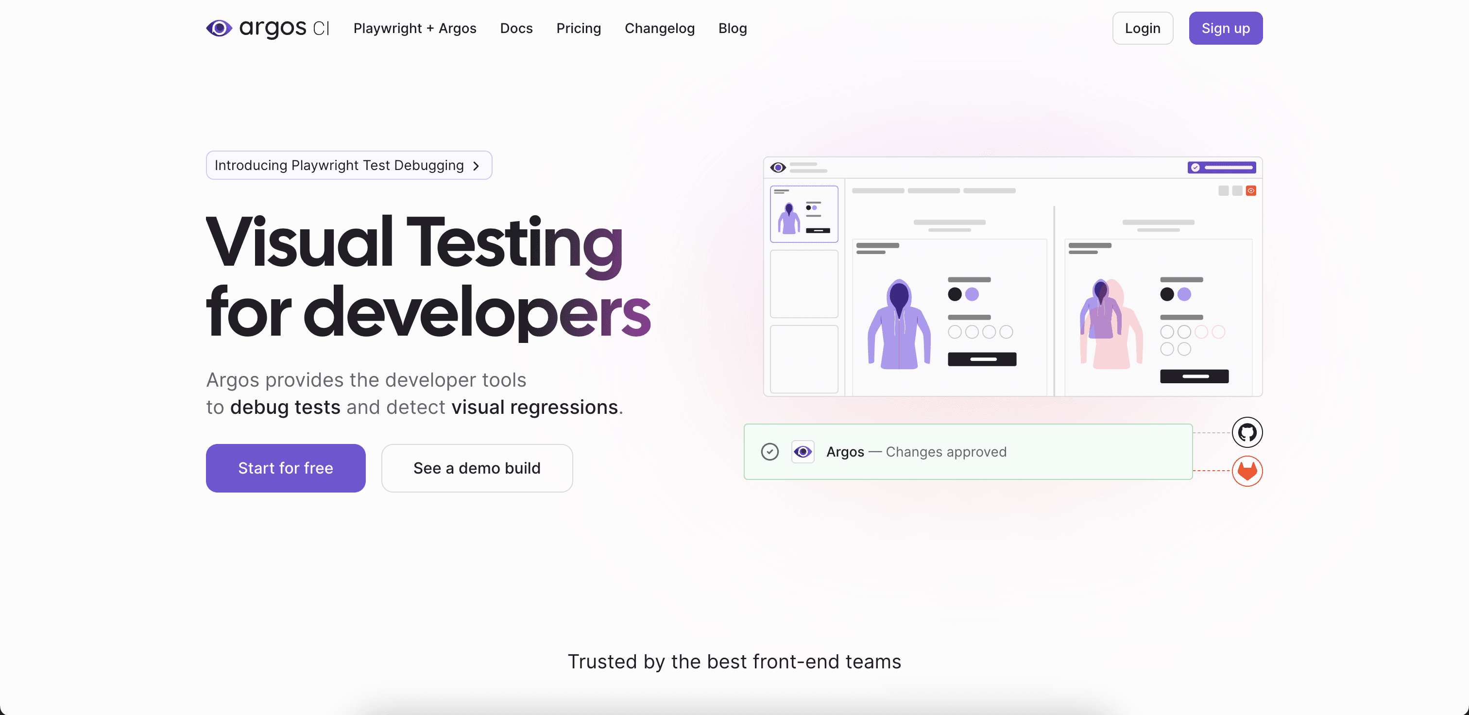 Argos CI website screenshot