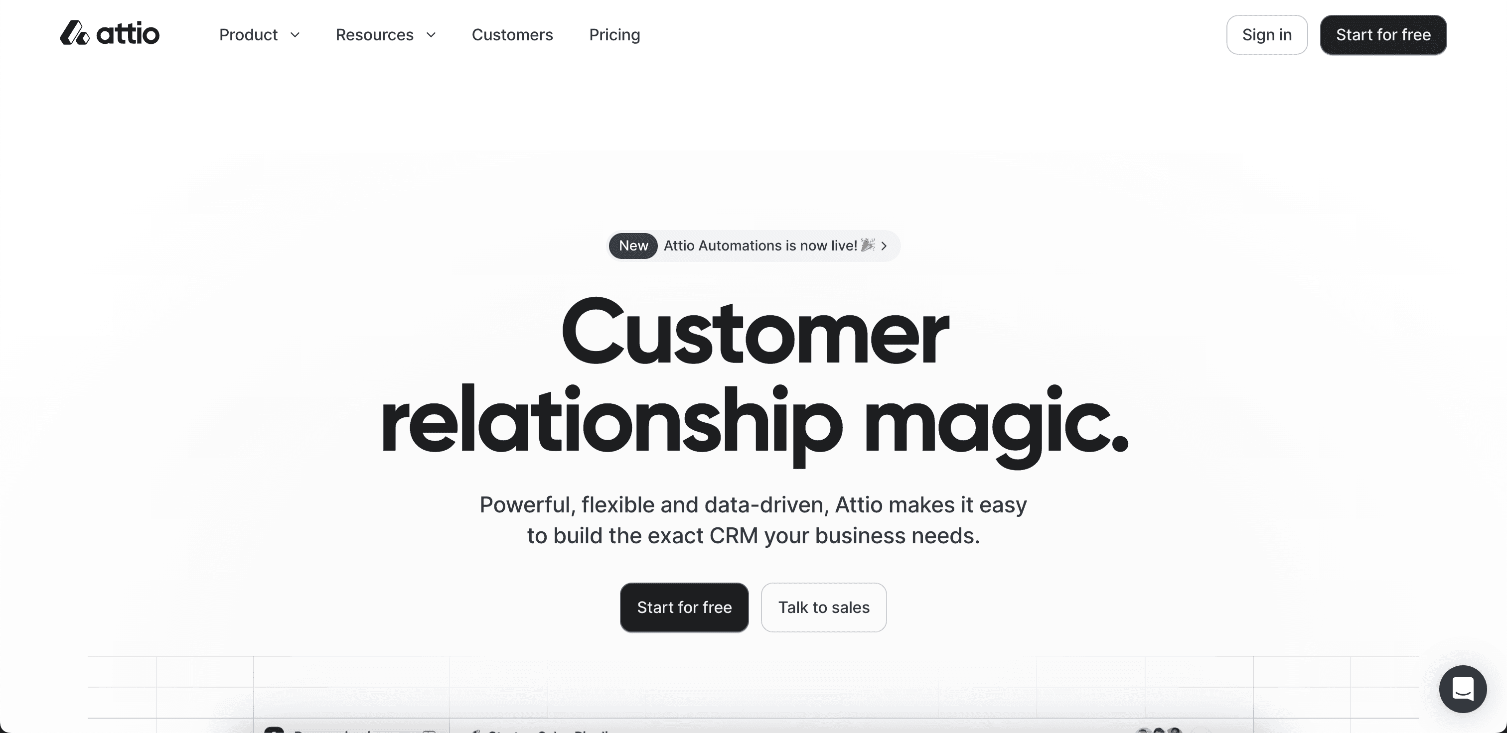 Attio website screenshot