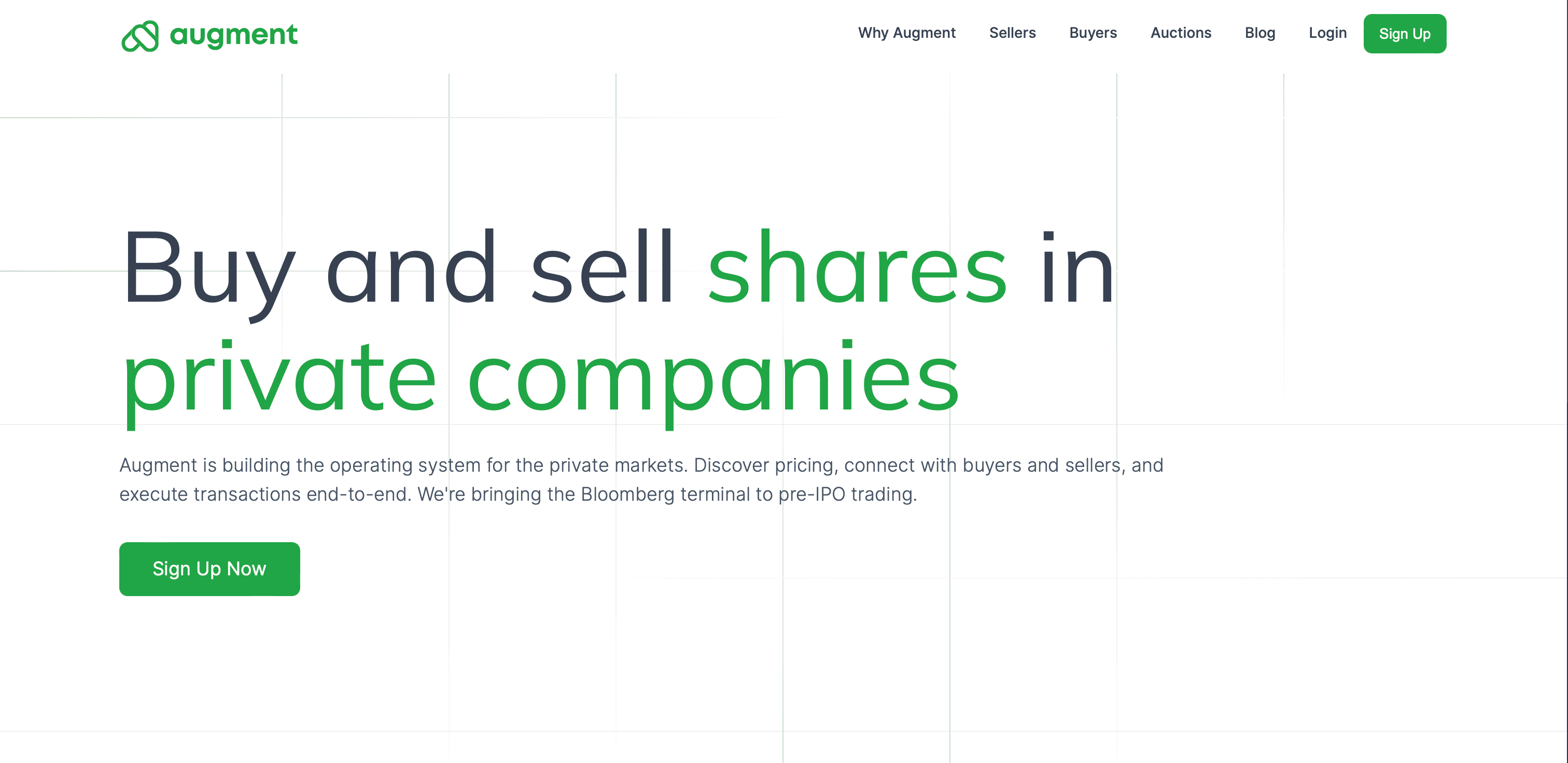 Augment website screenshot