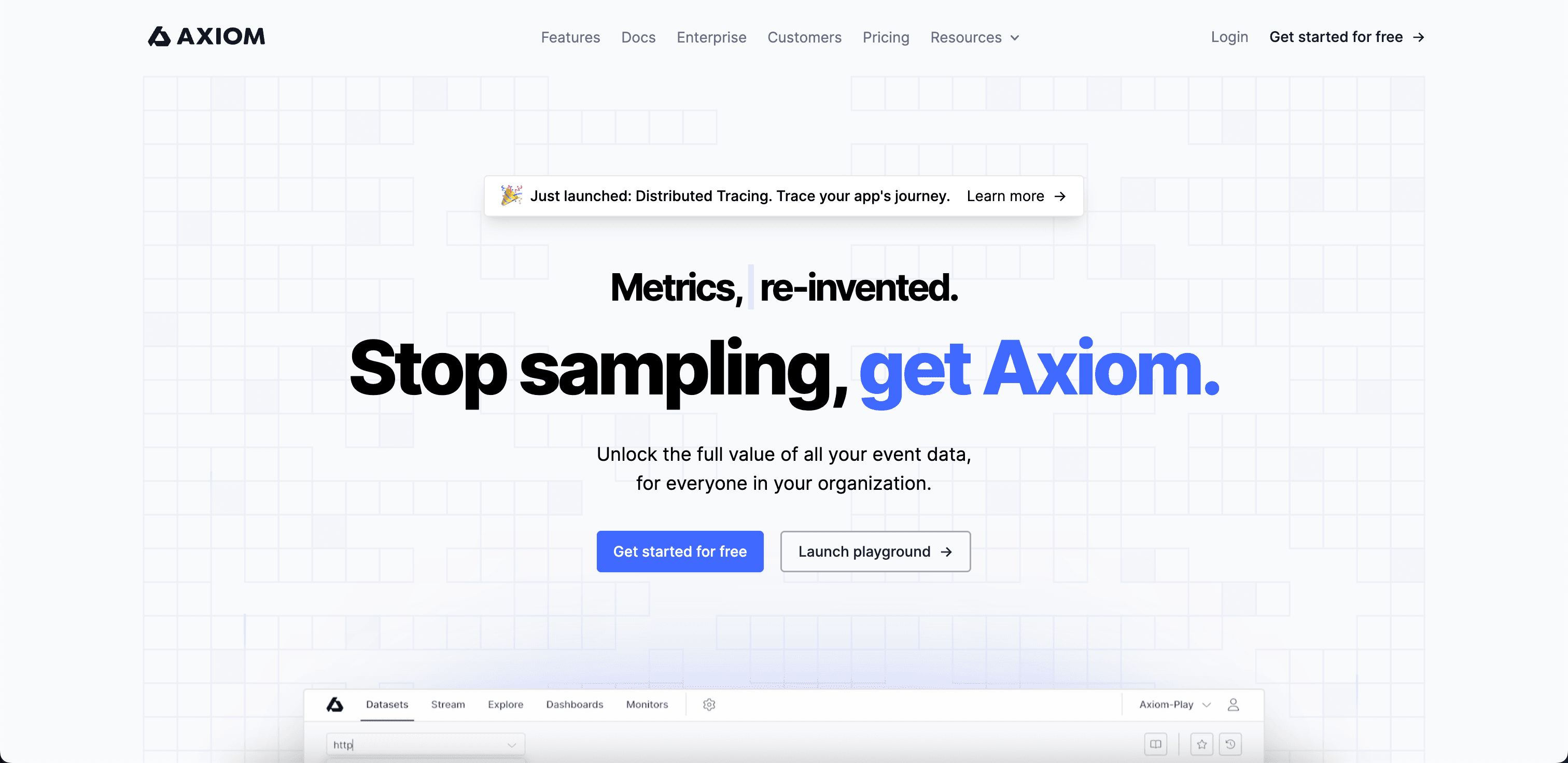 Axiom website screenshot