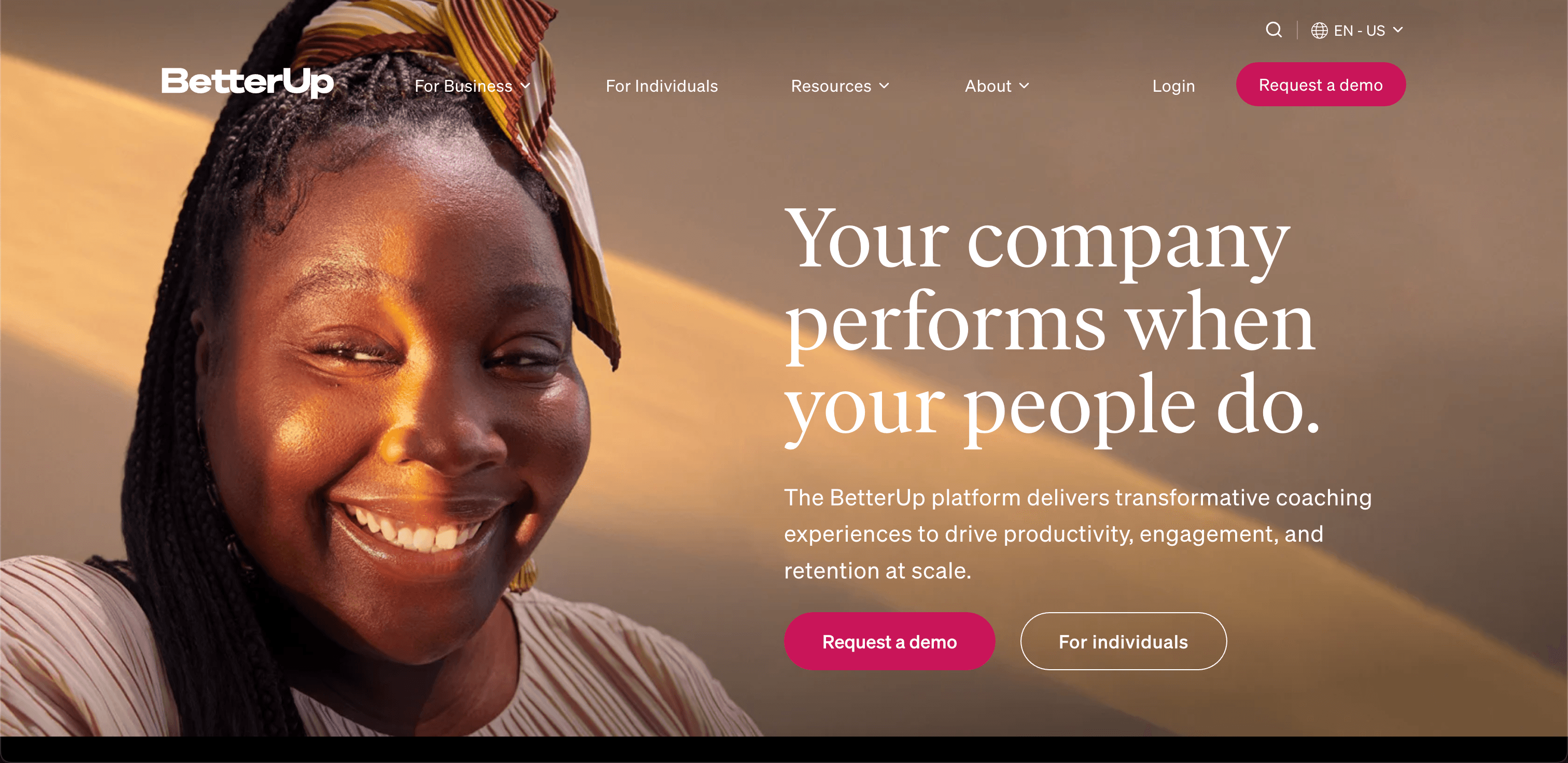 BetterUp website screenshot