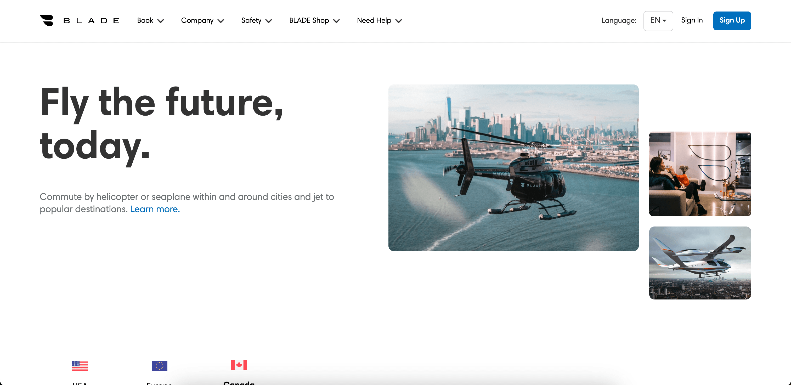 Blade website screenshot