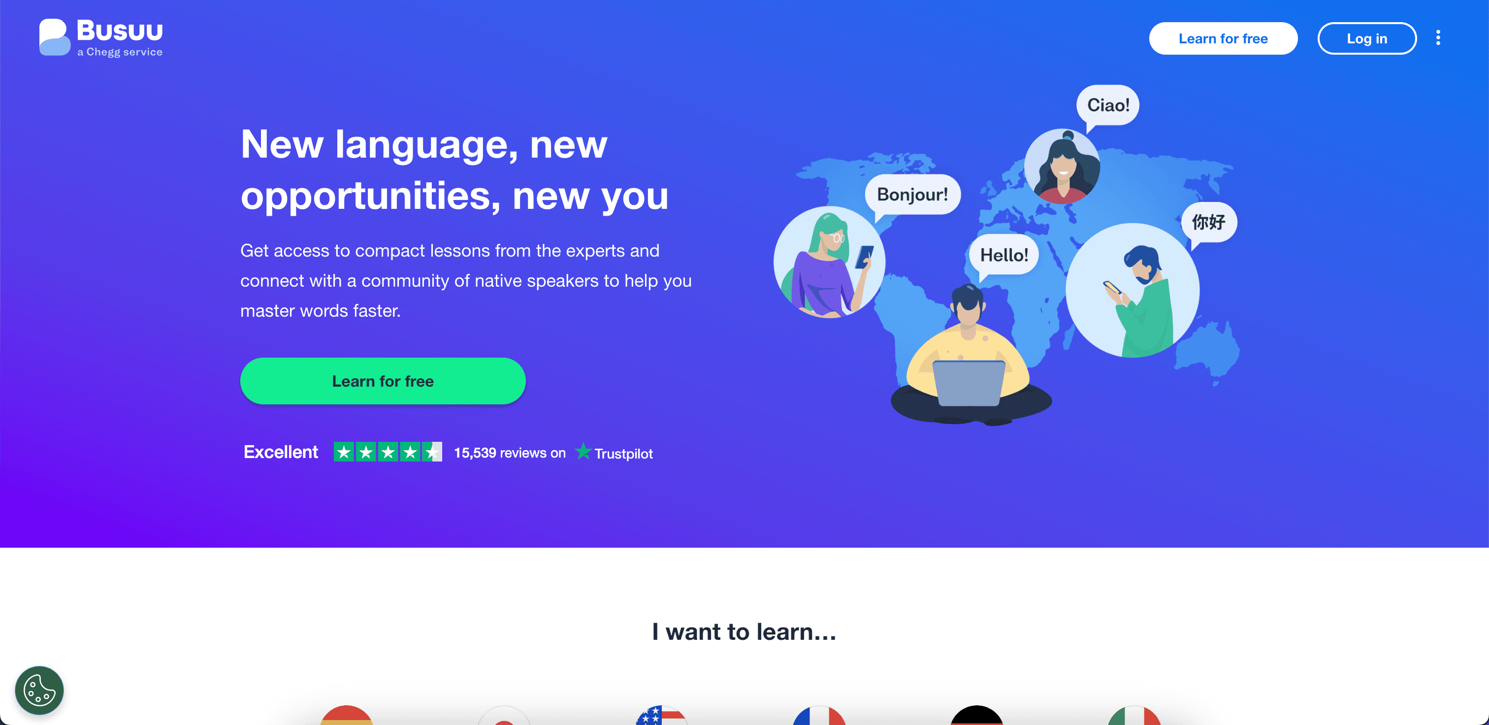 Busuu website screenshot