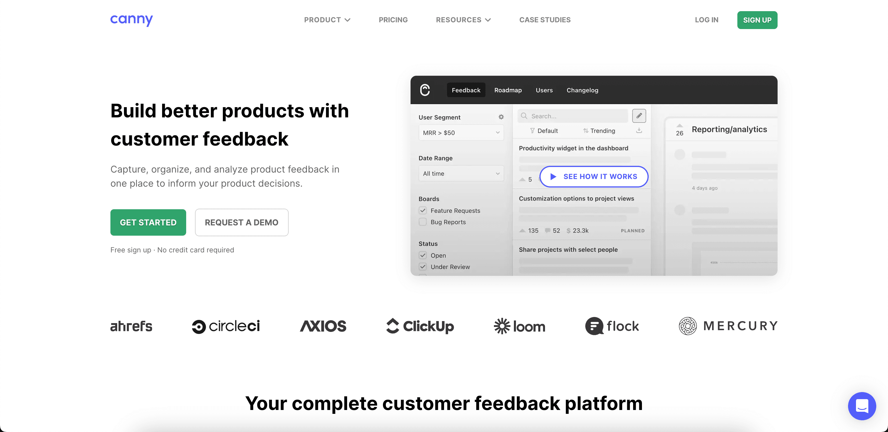 Canny website screenshot