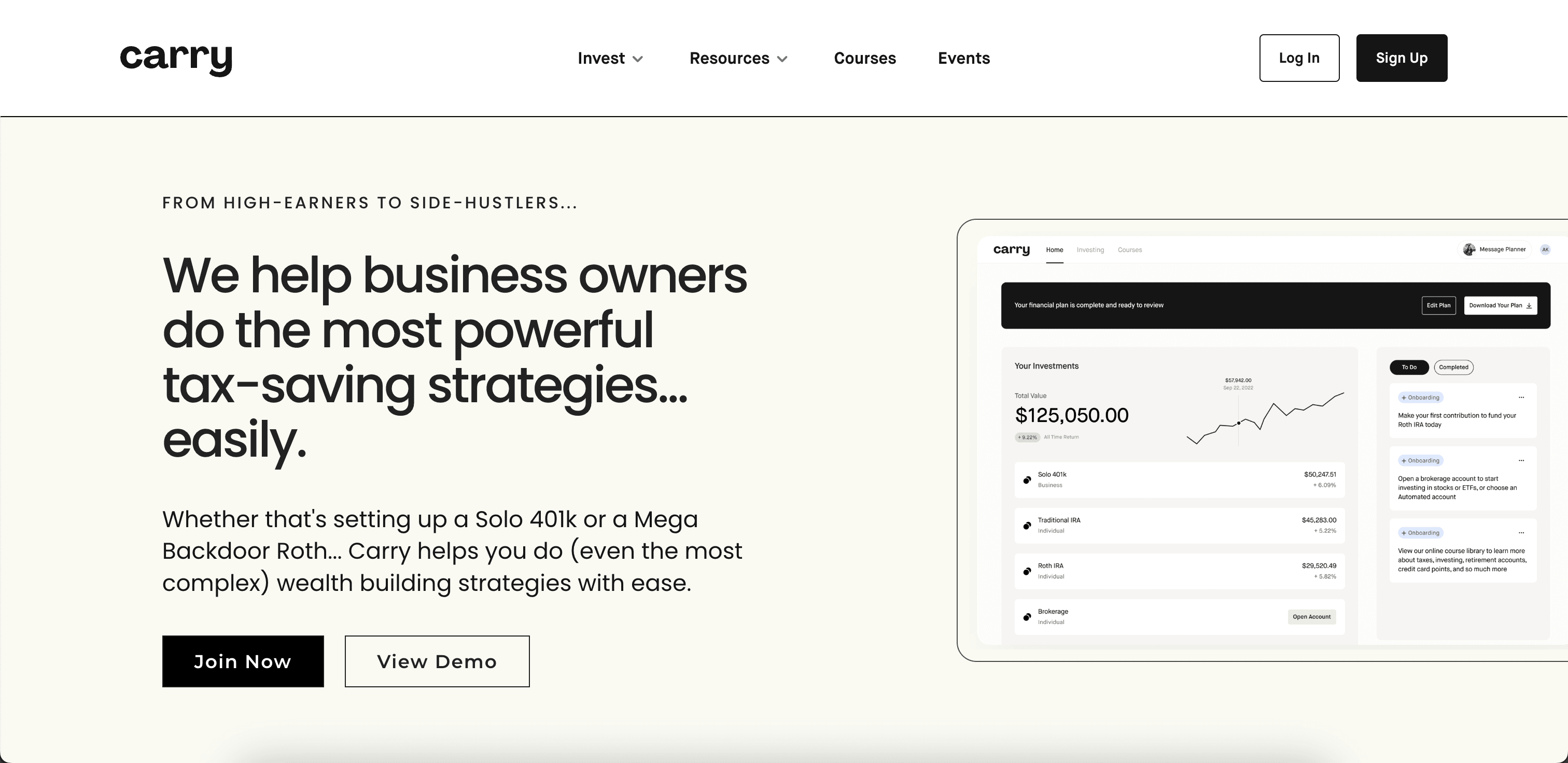 Carry website screenshot