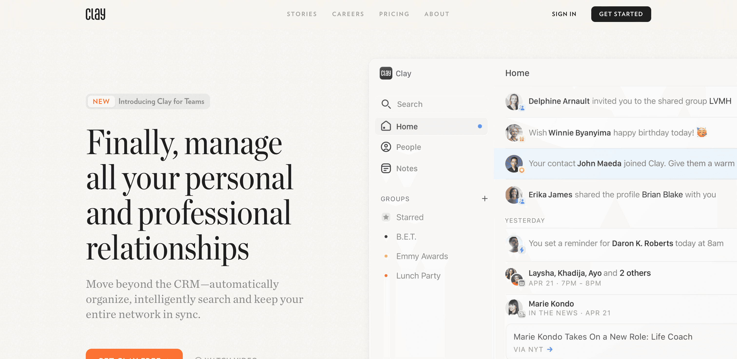 Clay website screenshot