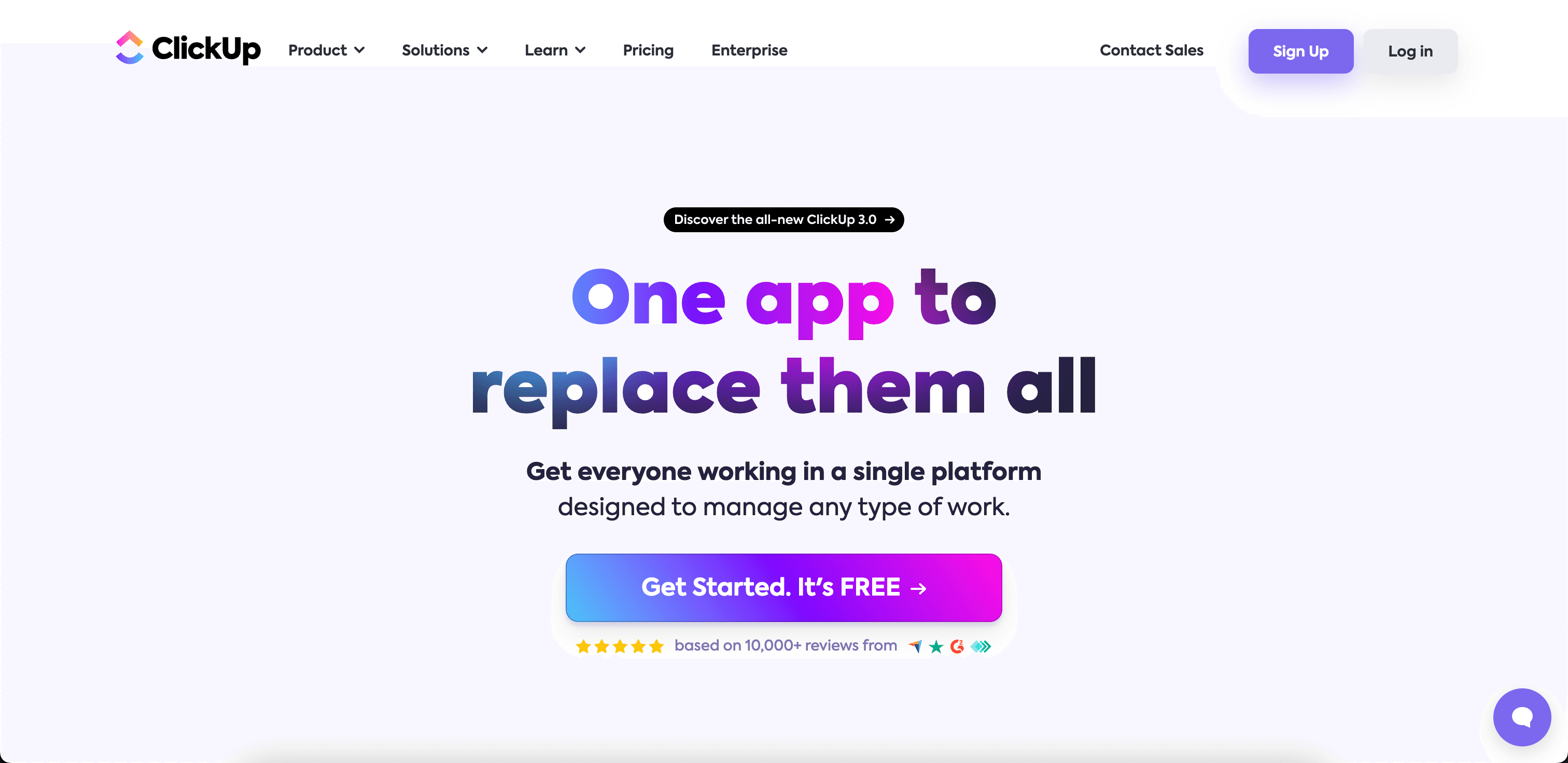 ClickUp website screenshot