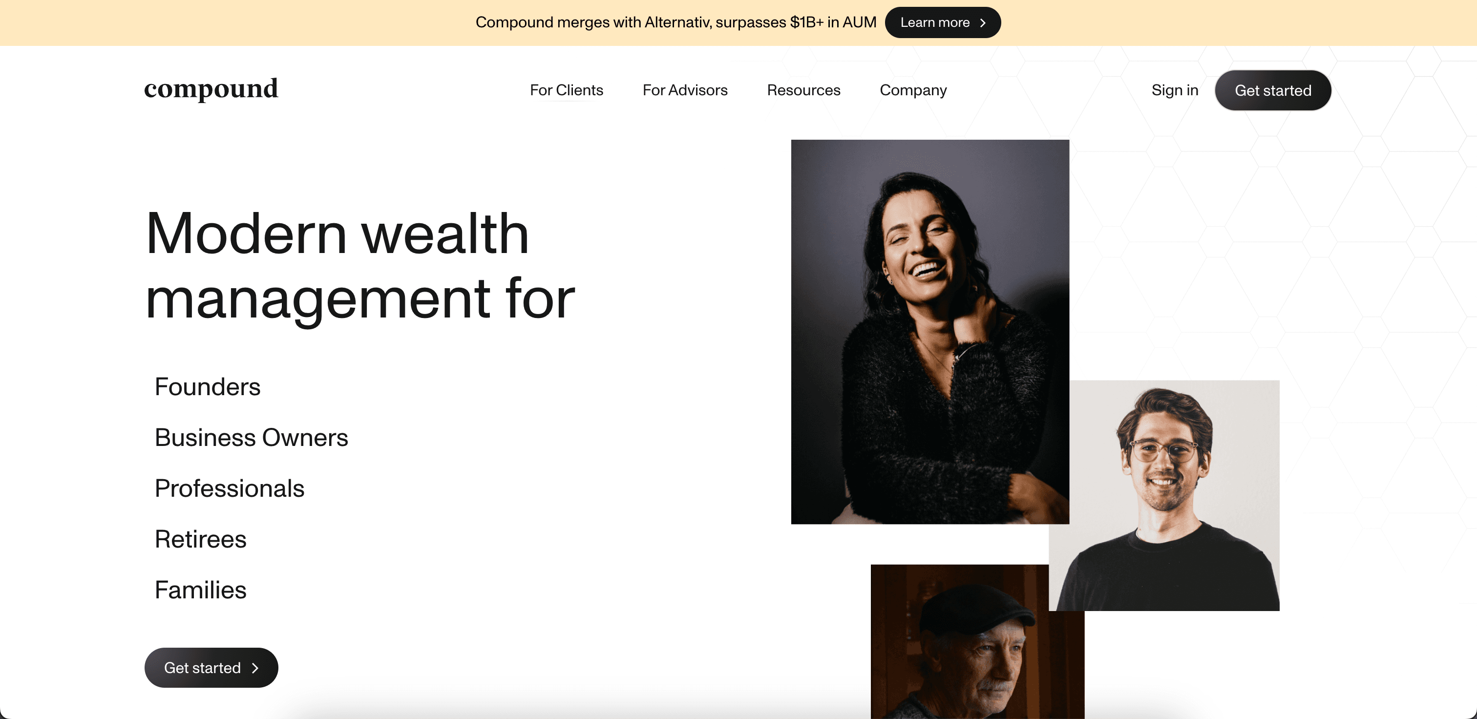 Compound website screenshot