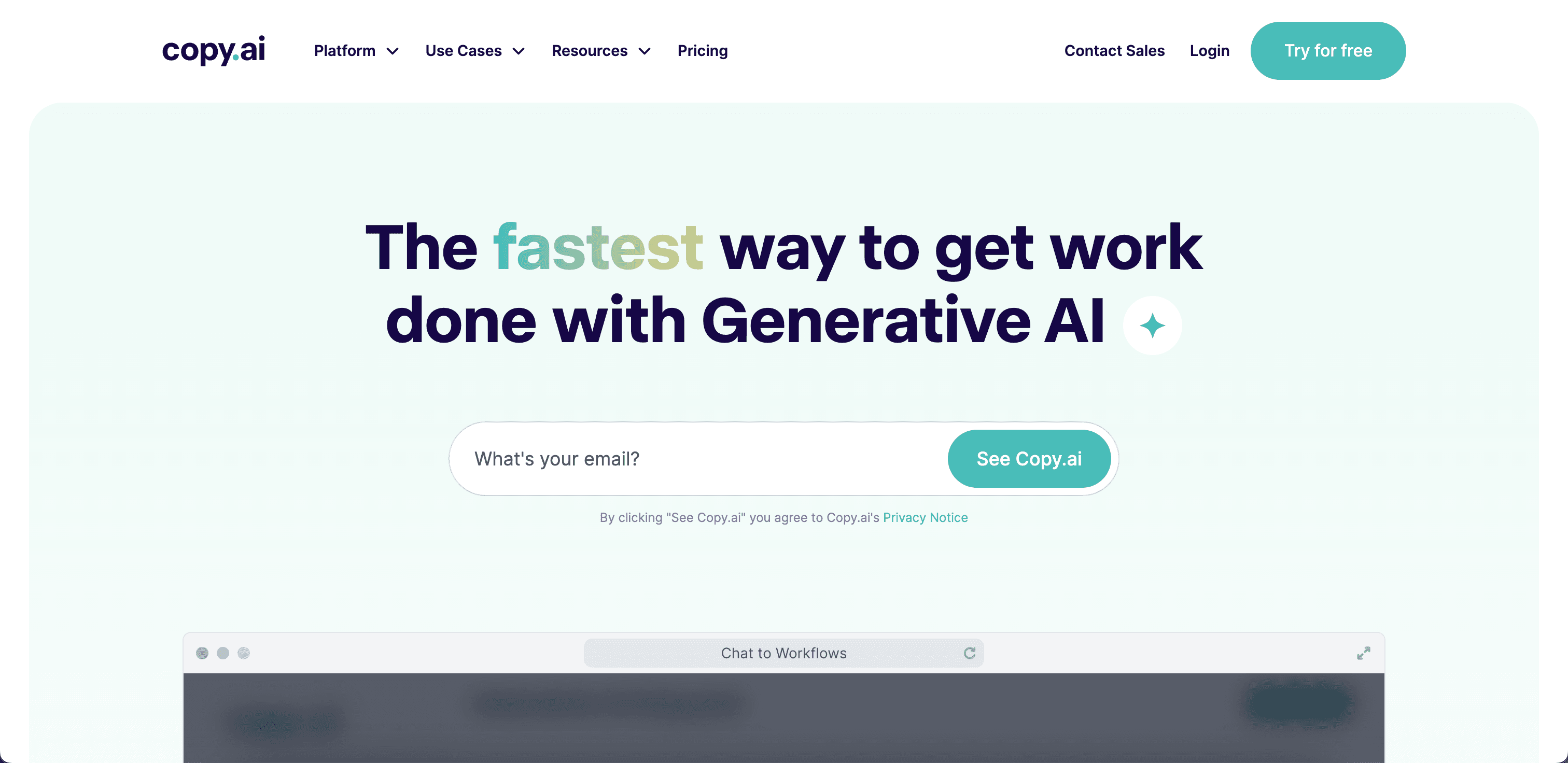 Copy.ai website screenshot
