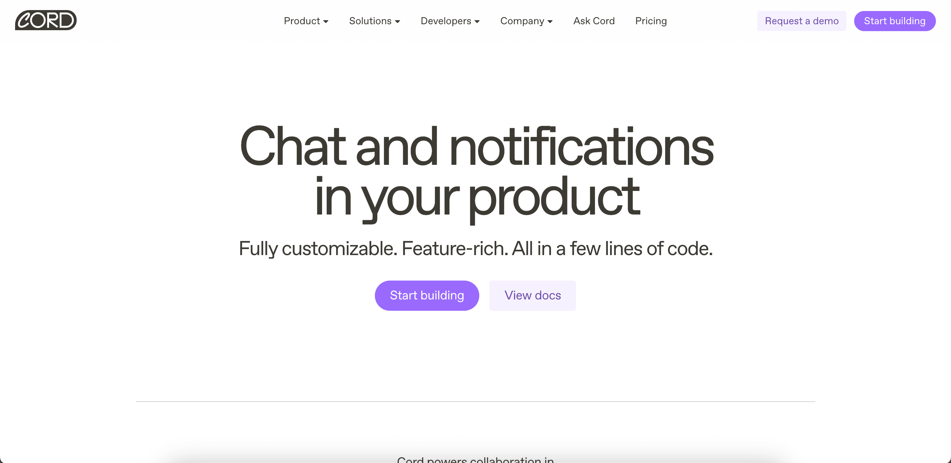 Cord website screenshot