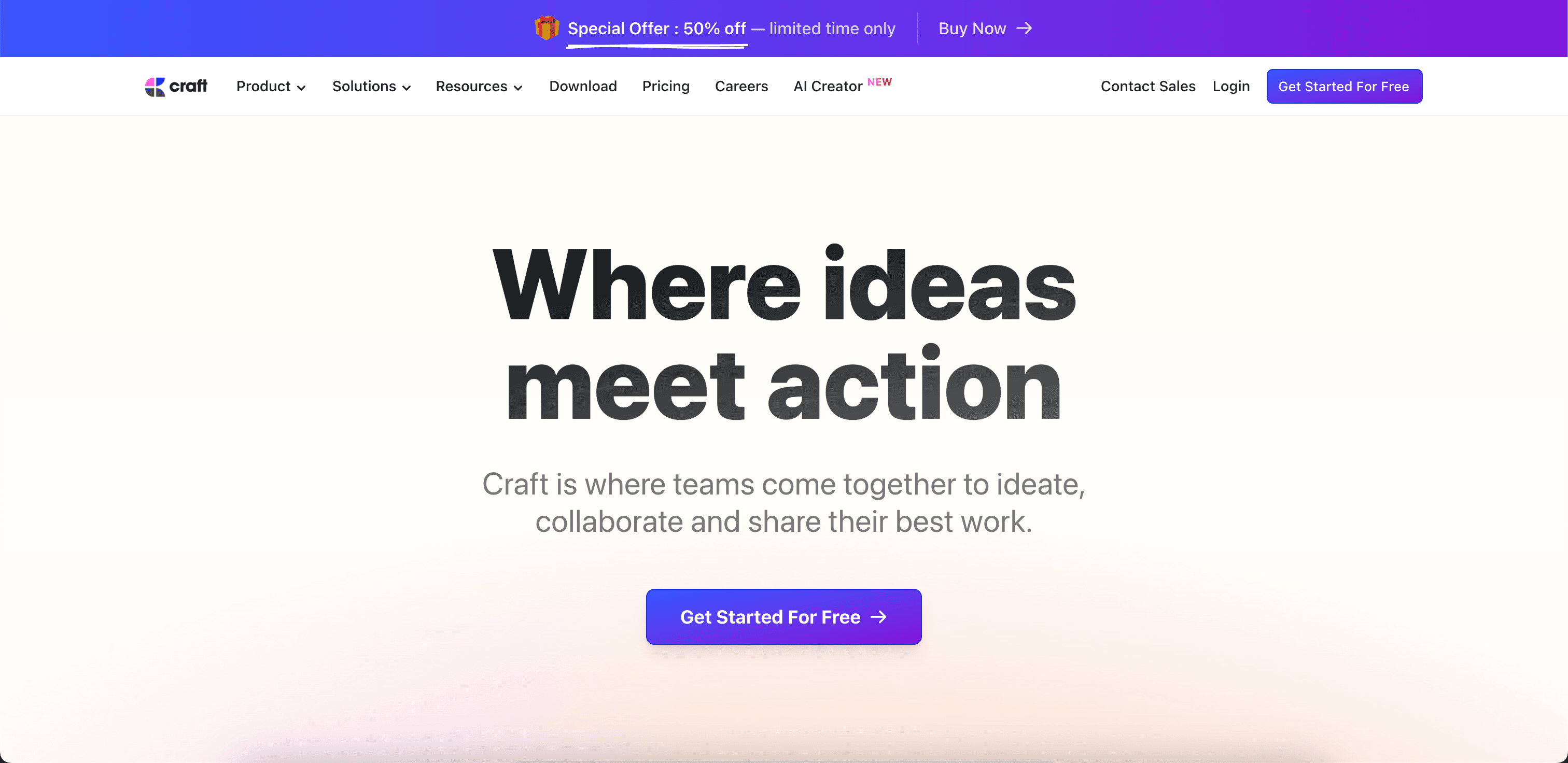 Craft website screenshot