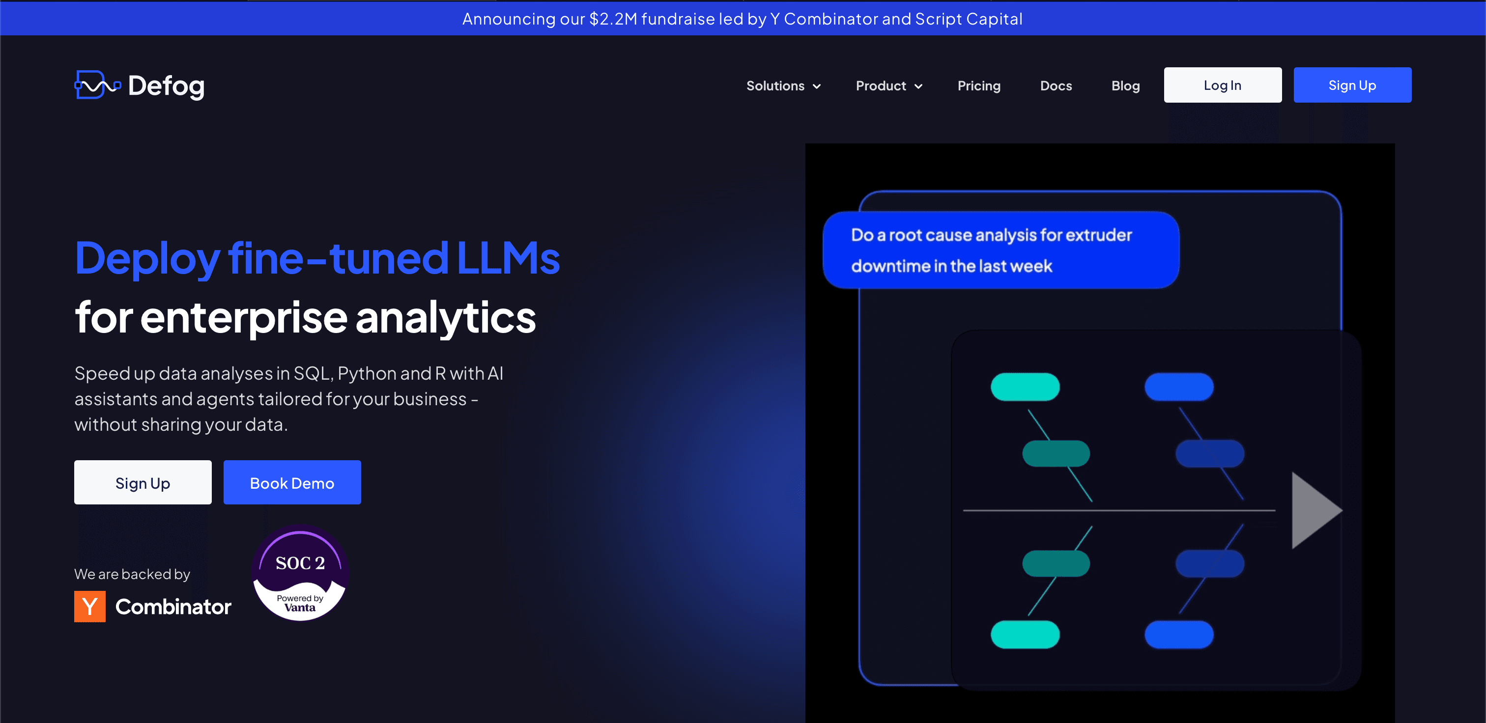 Defog website screenshot