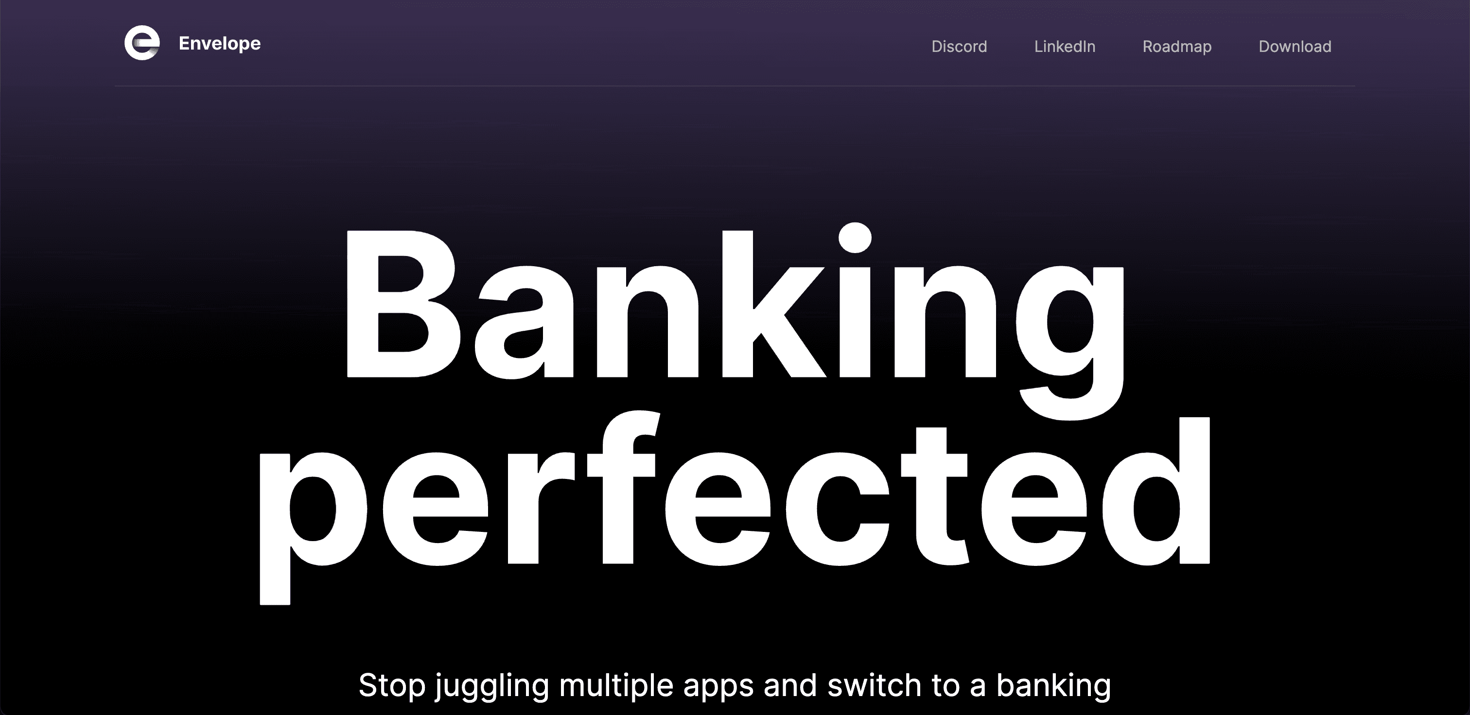 Envelope website screenshot