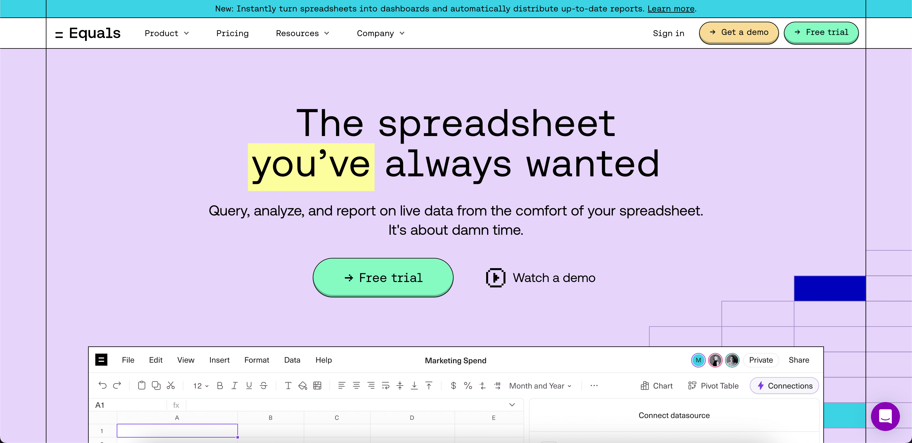 Equals website screenshot