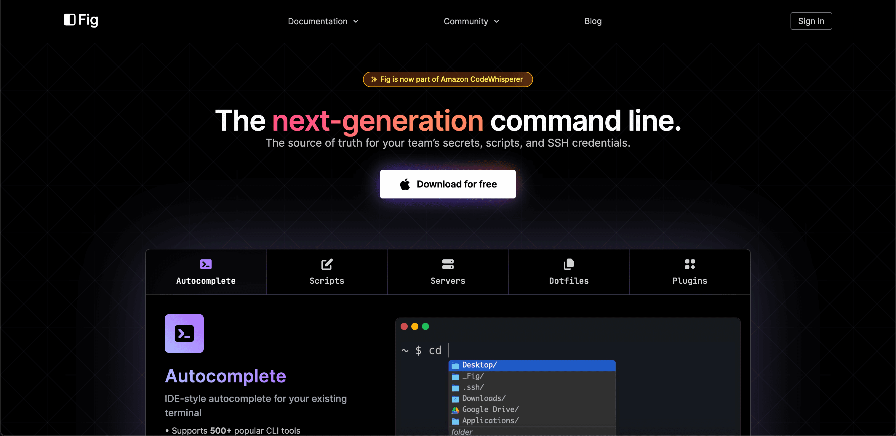 Fig website screenshot