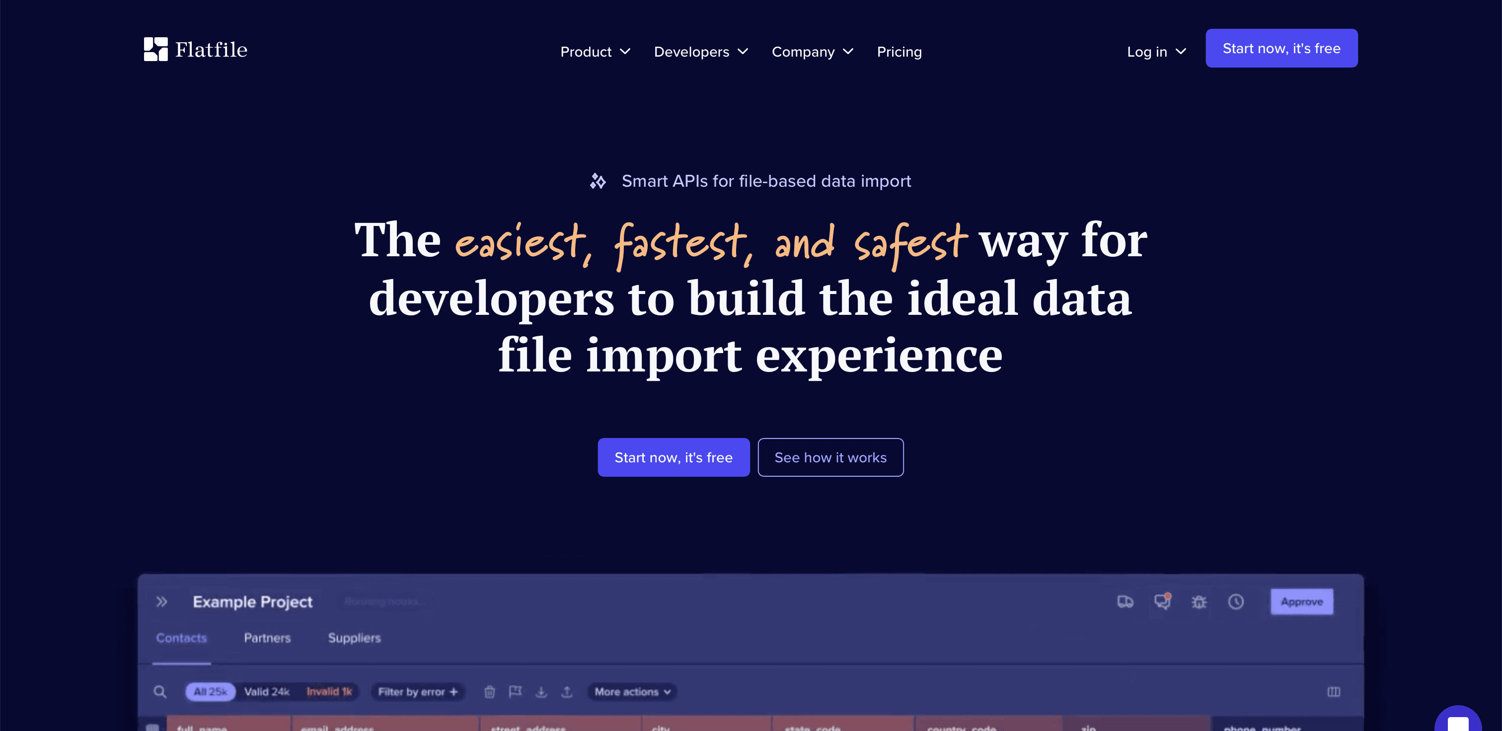 Flatfile website screenshot