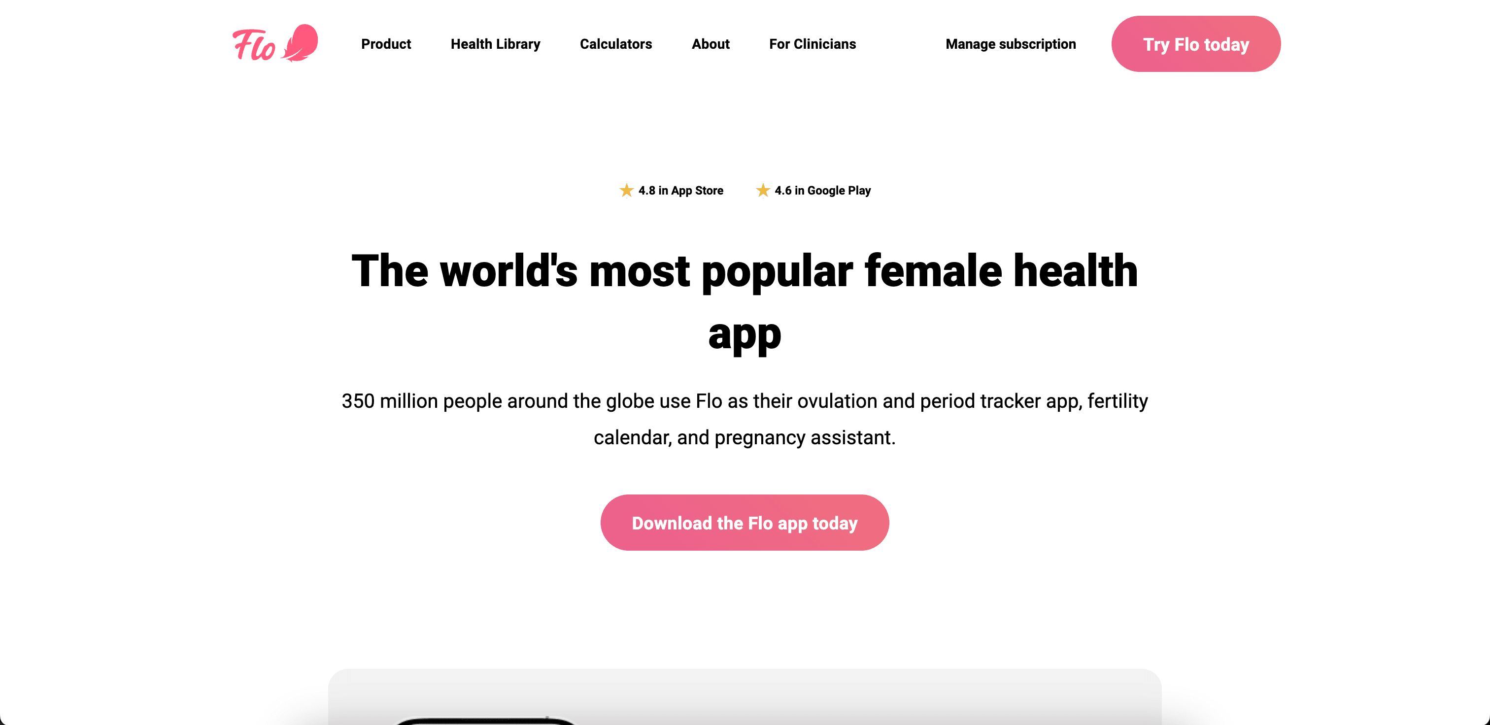 Flo website screenshot