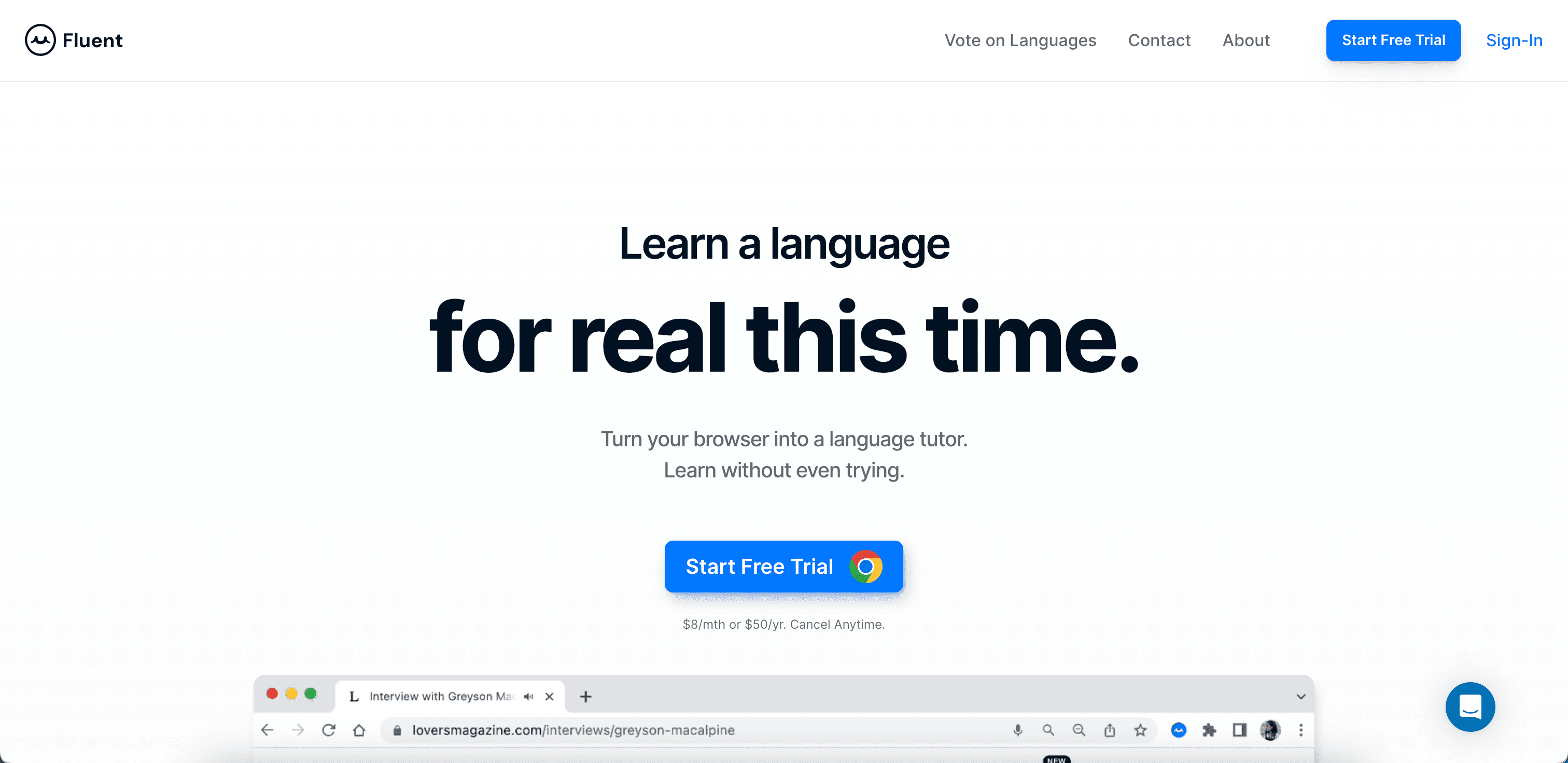 Fluent website screenshot