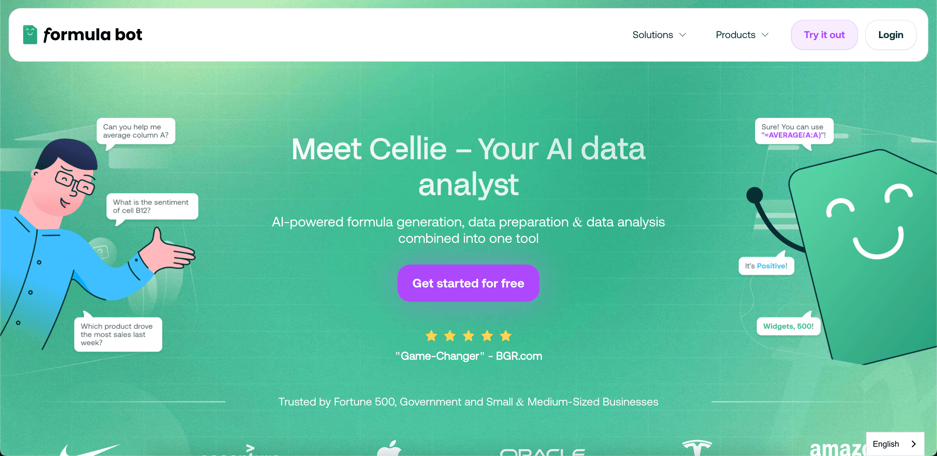 Formula Bot website screenshot