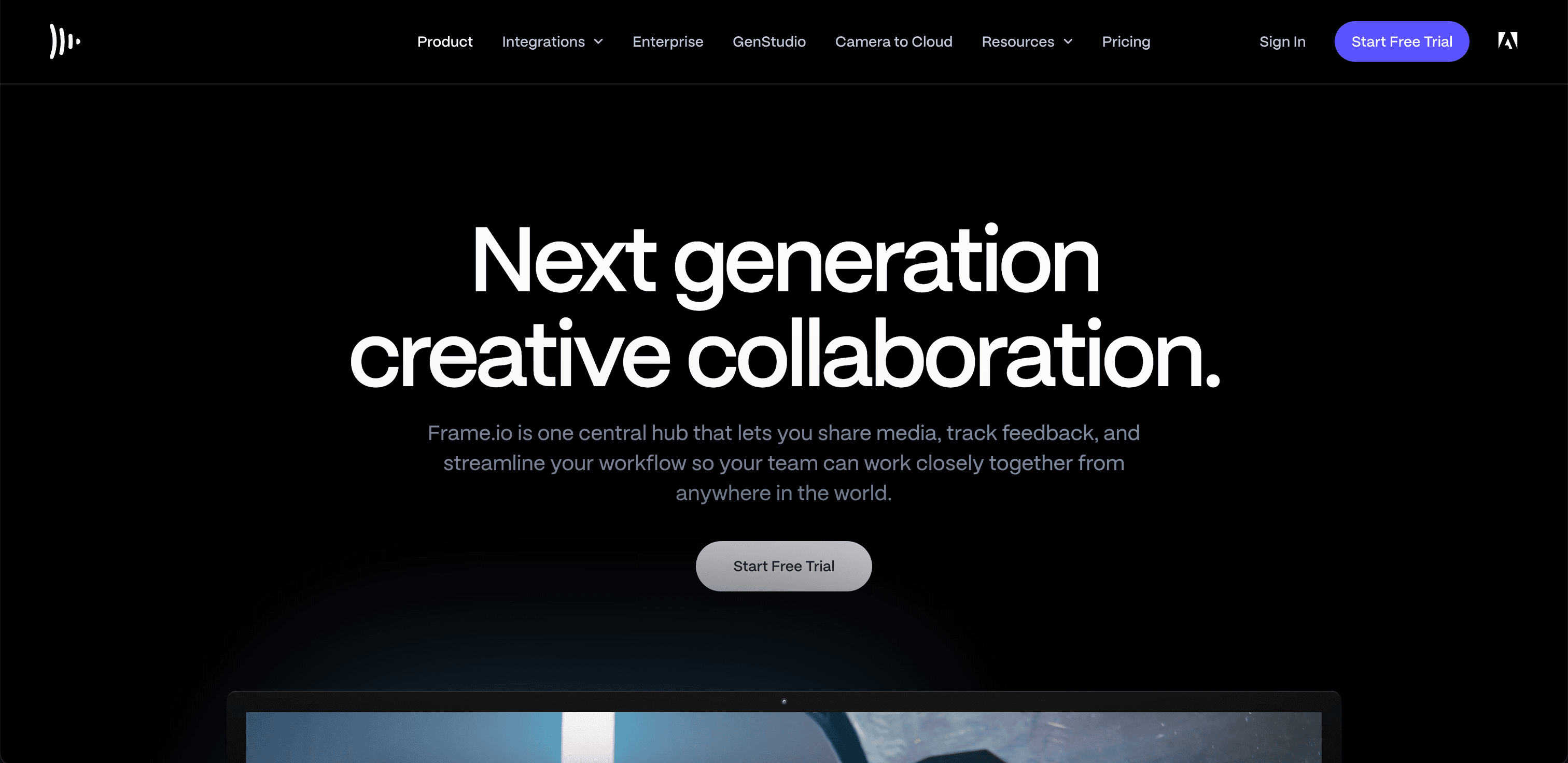 Frame website screenshot