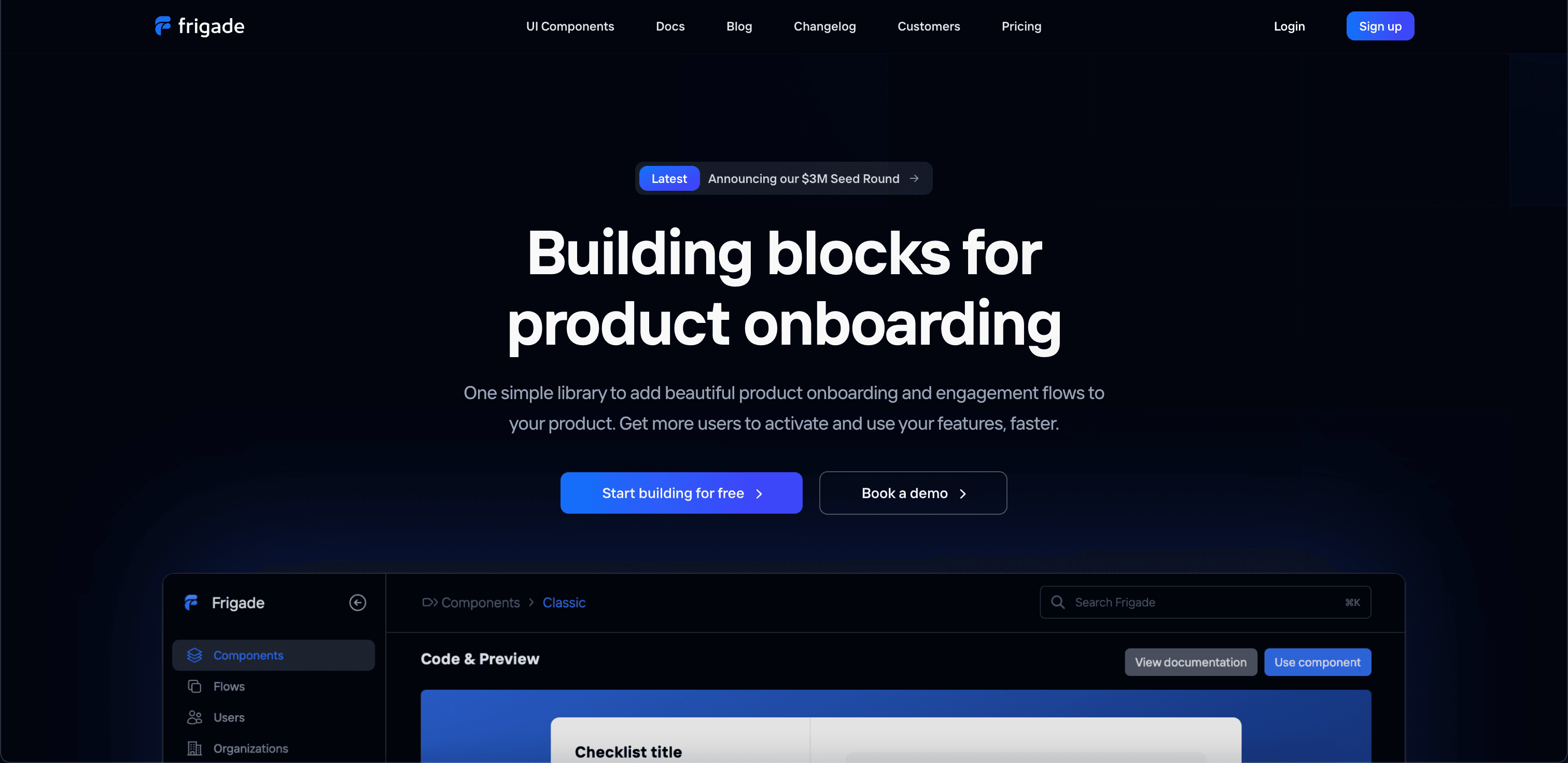 Frigade website screenshot