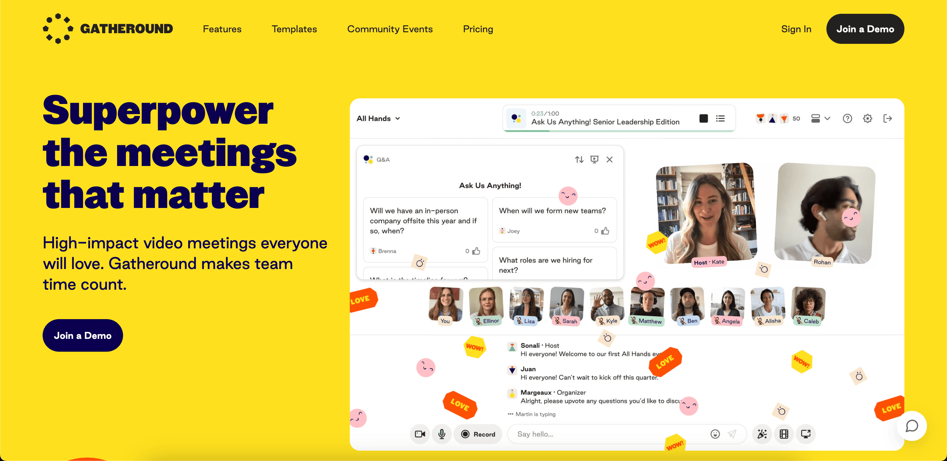 Gatheround website screenshot