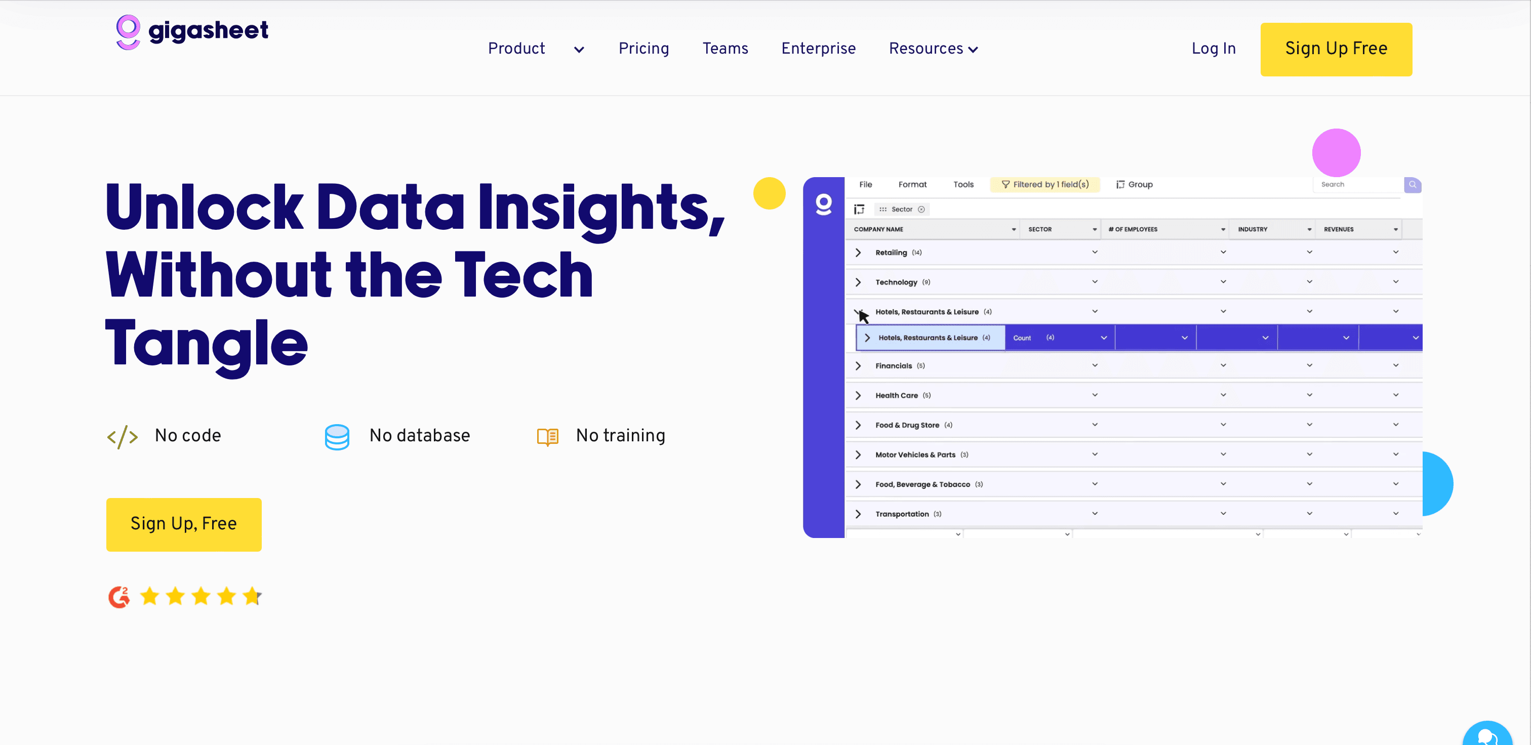 Gigasheet website screenshot