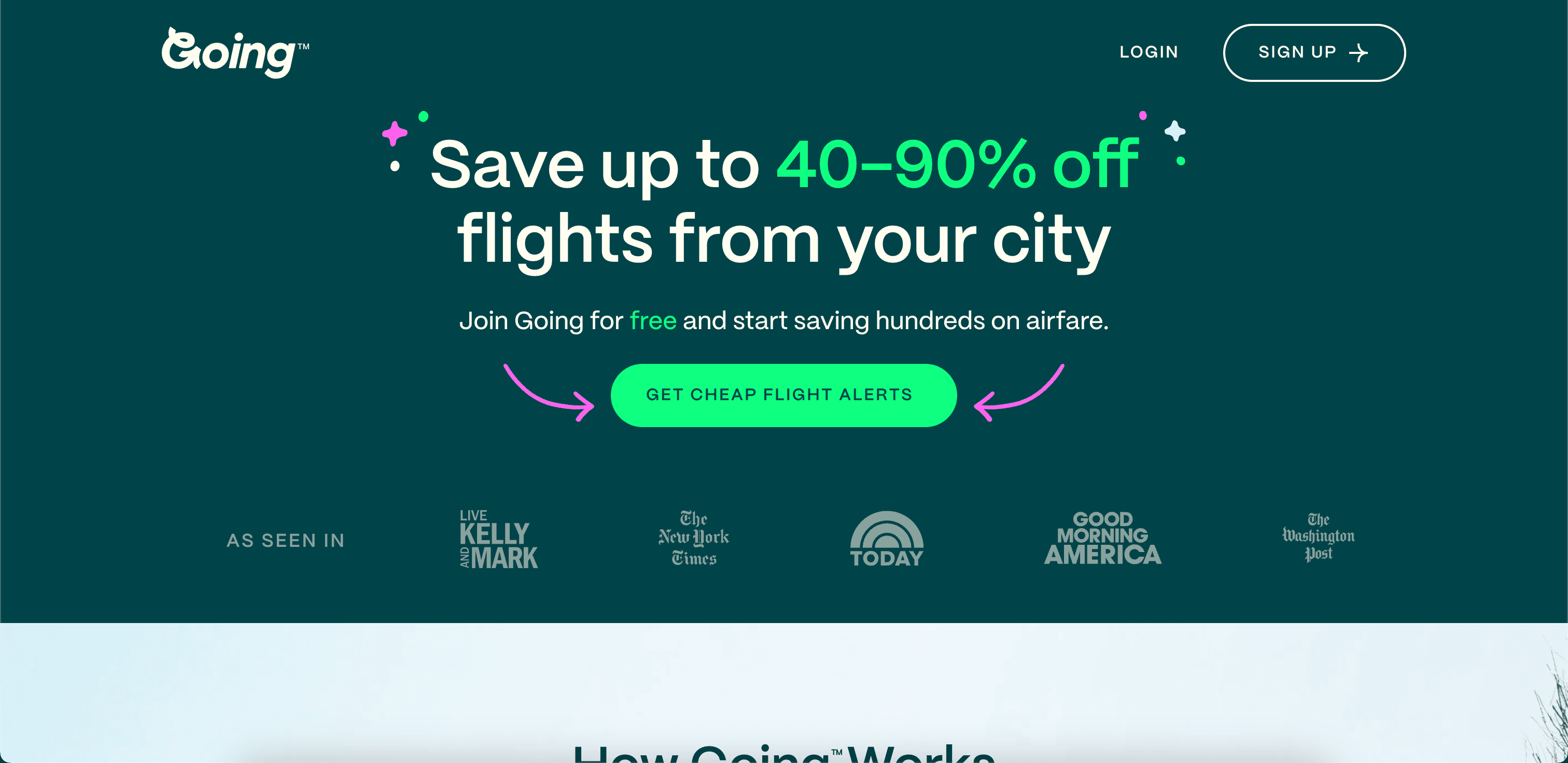 Going website screenshot