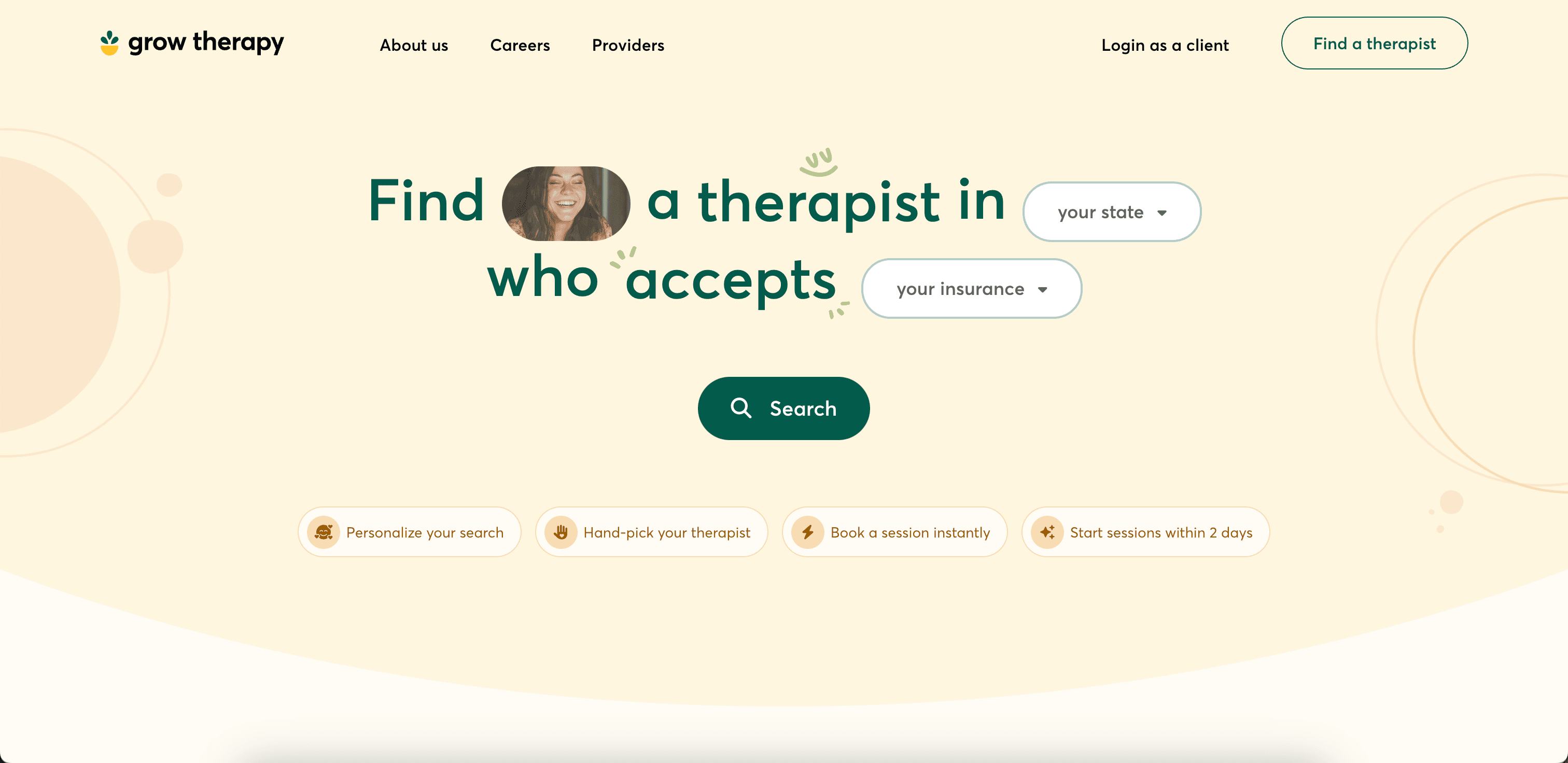 Grow Therapy website screenshot