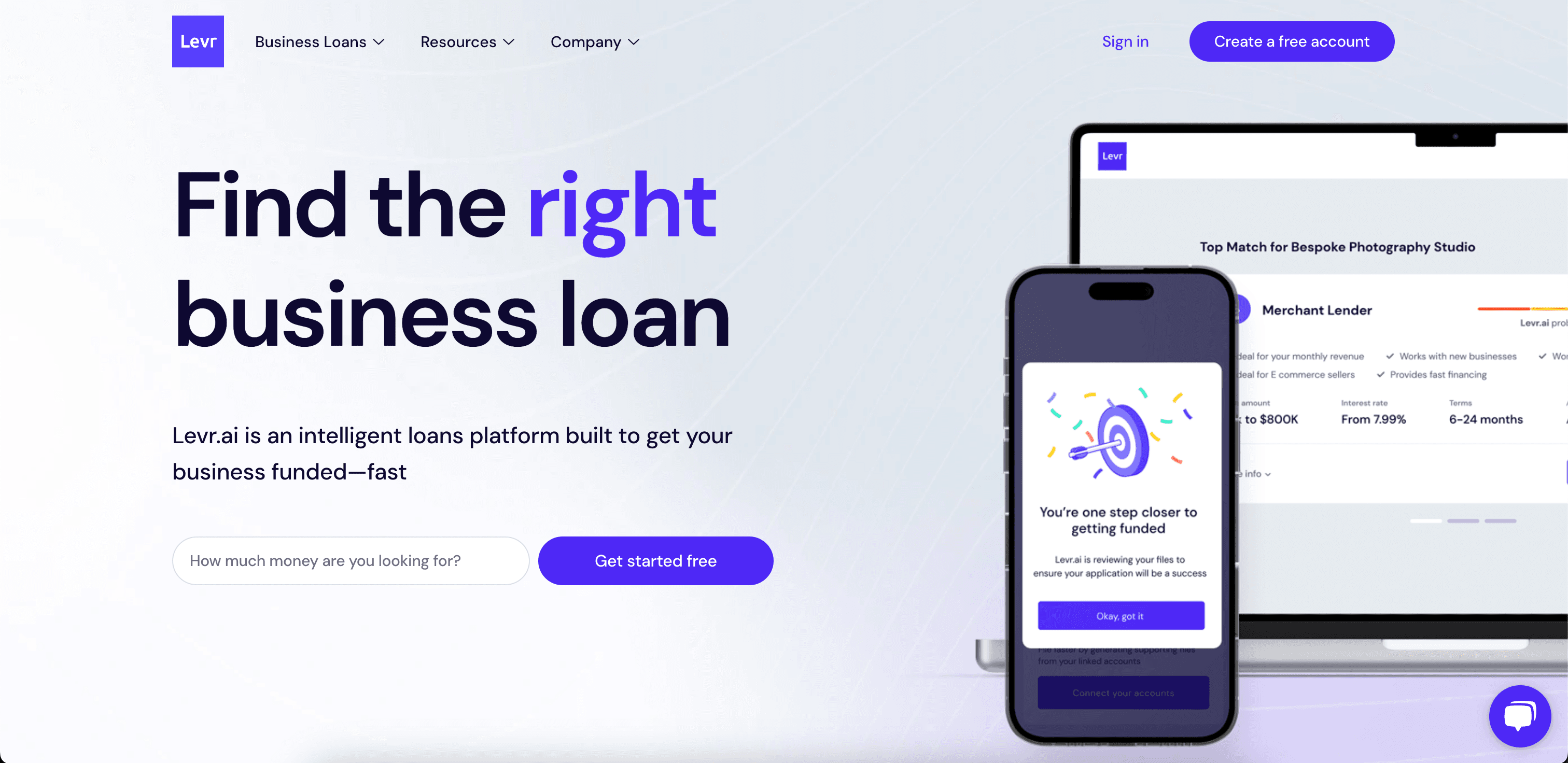 Levr.ai website screenshot