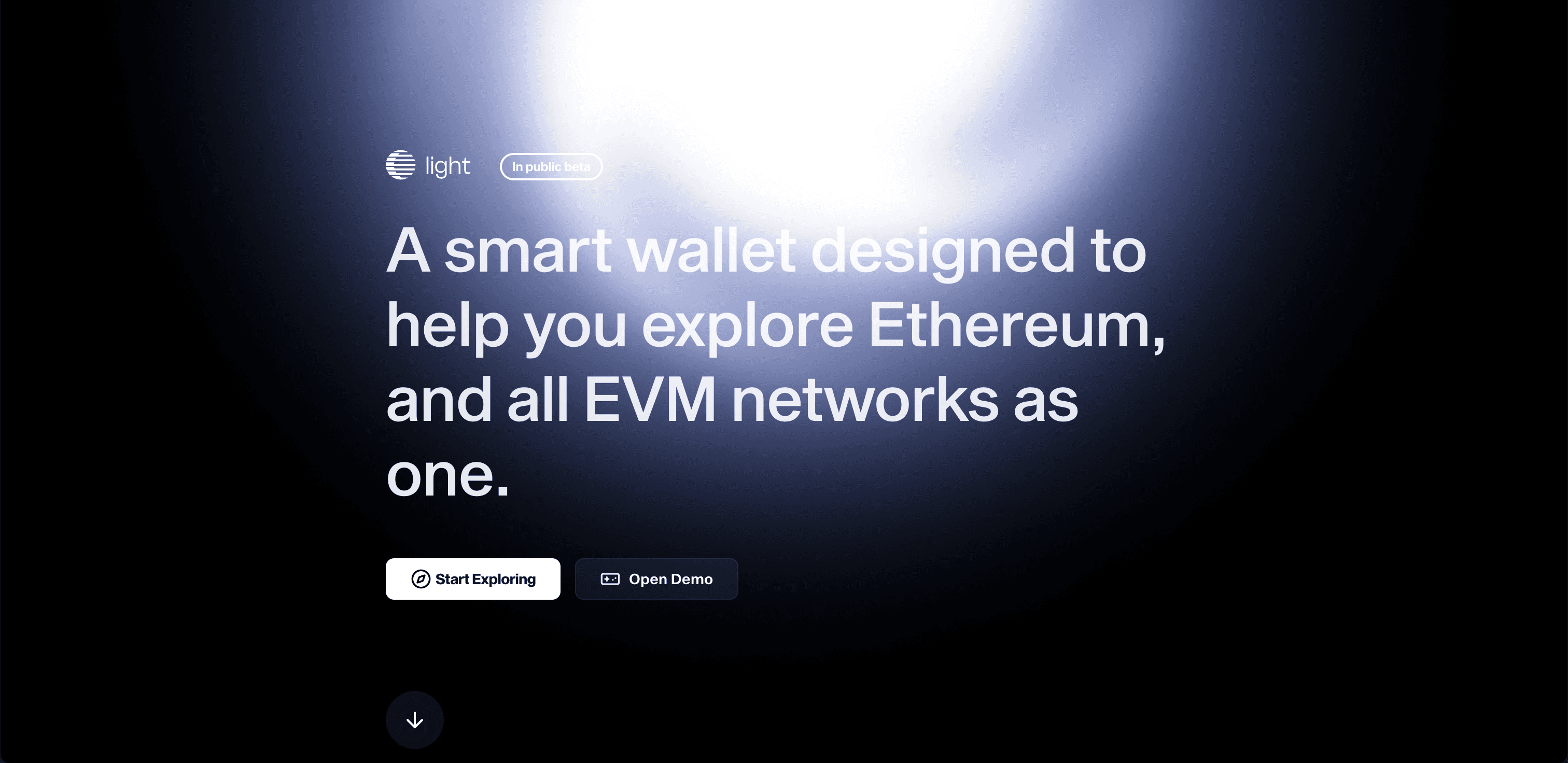 Light website screenshot