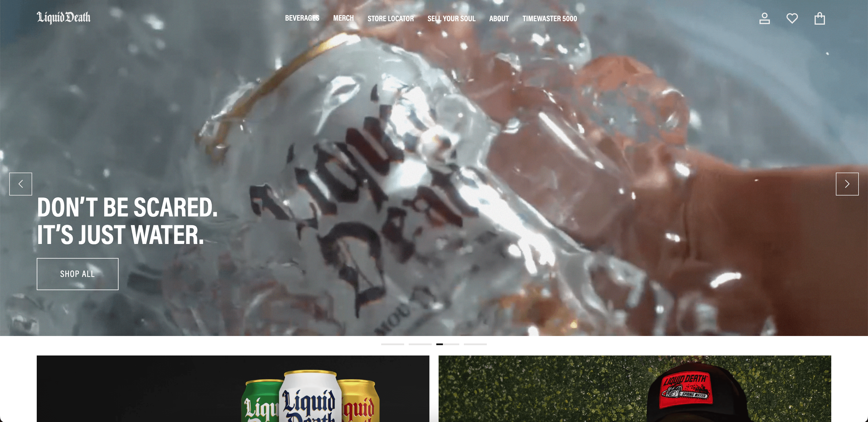 Liquid Death website screenshot