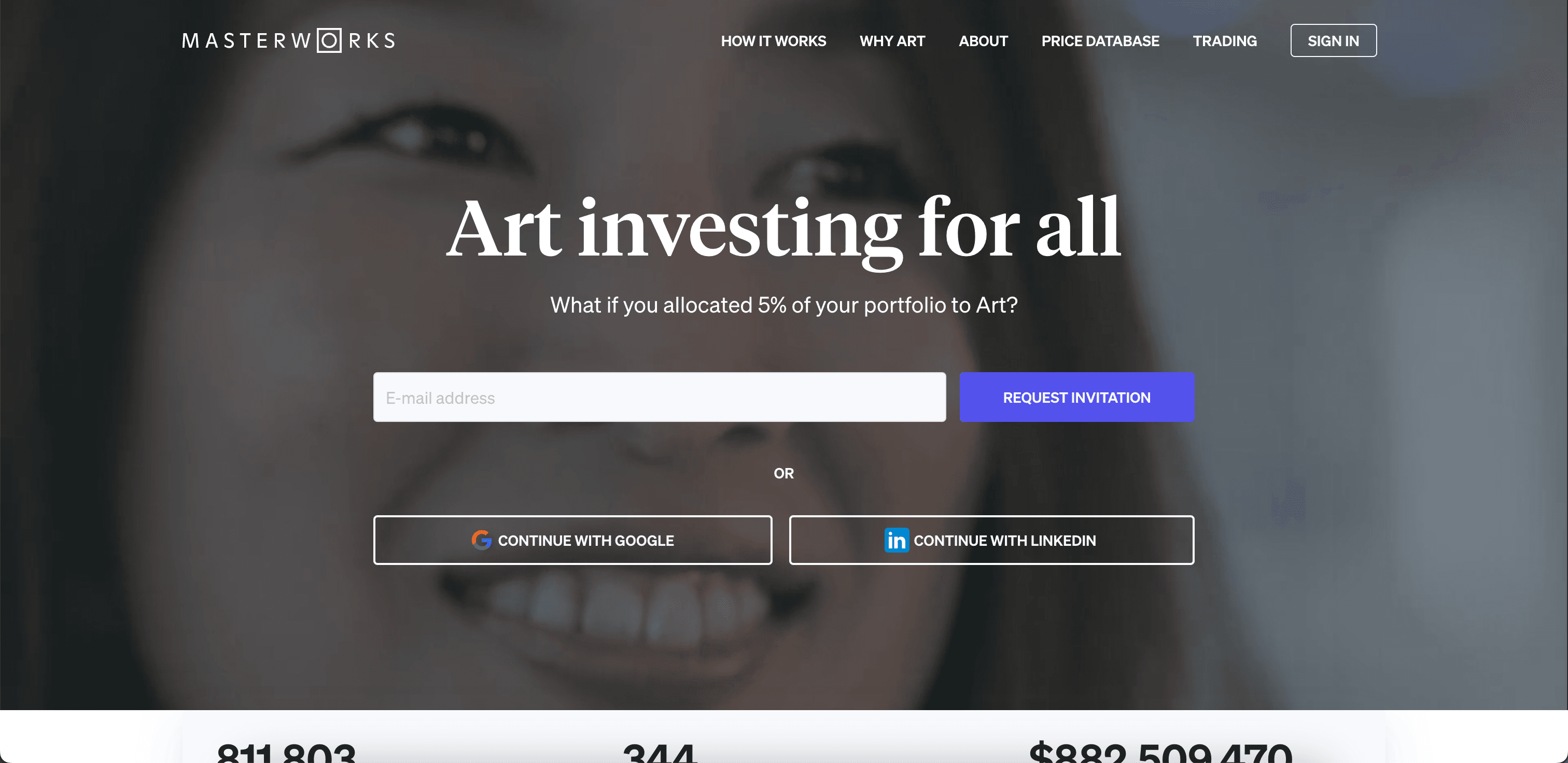 Masterworks website screenshot