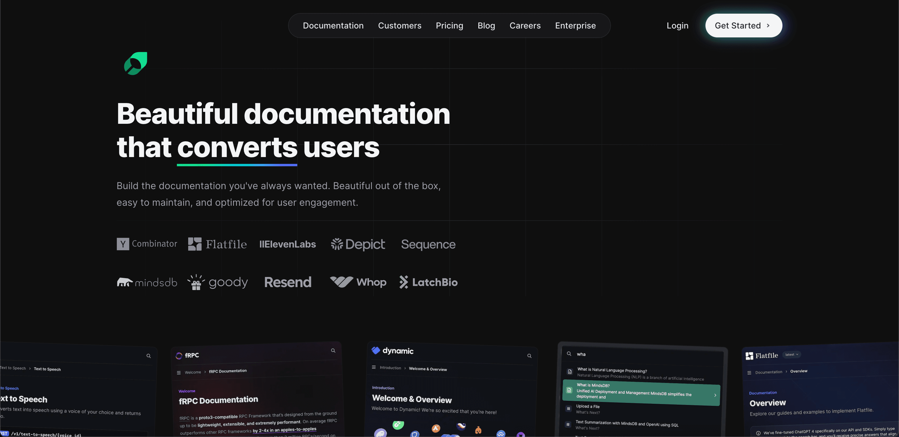 Mintlify website screenshot