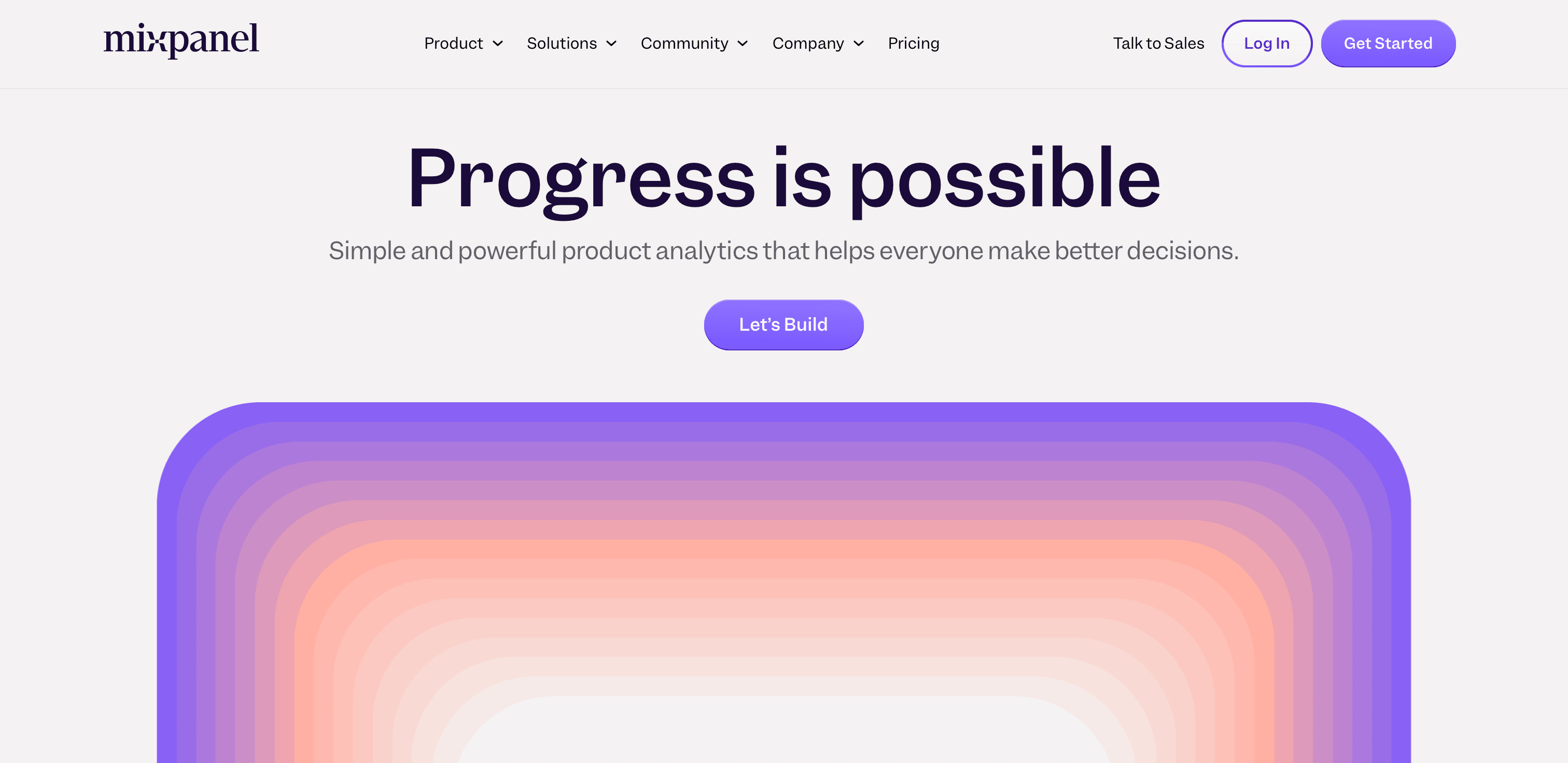 Mixpanel website screenshot