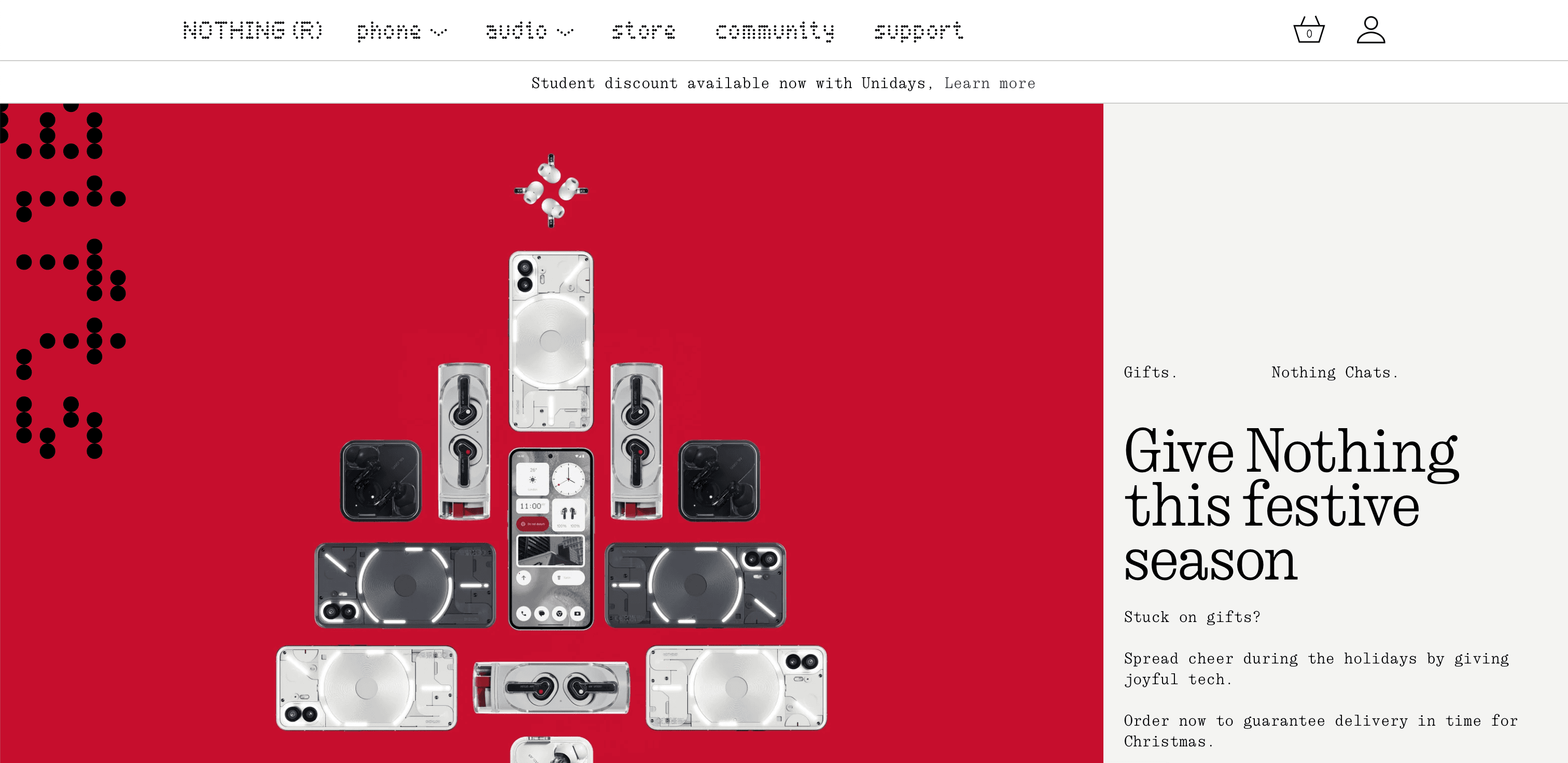Nothing website screenshot
