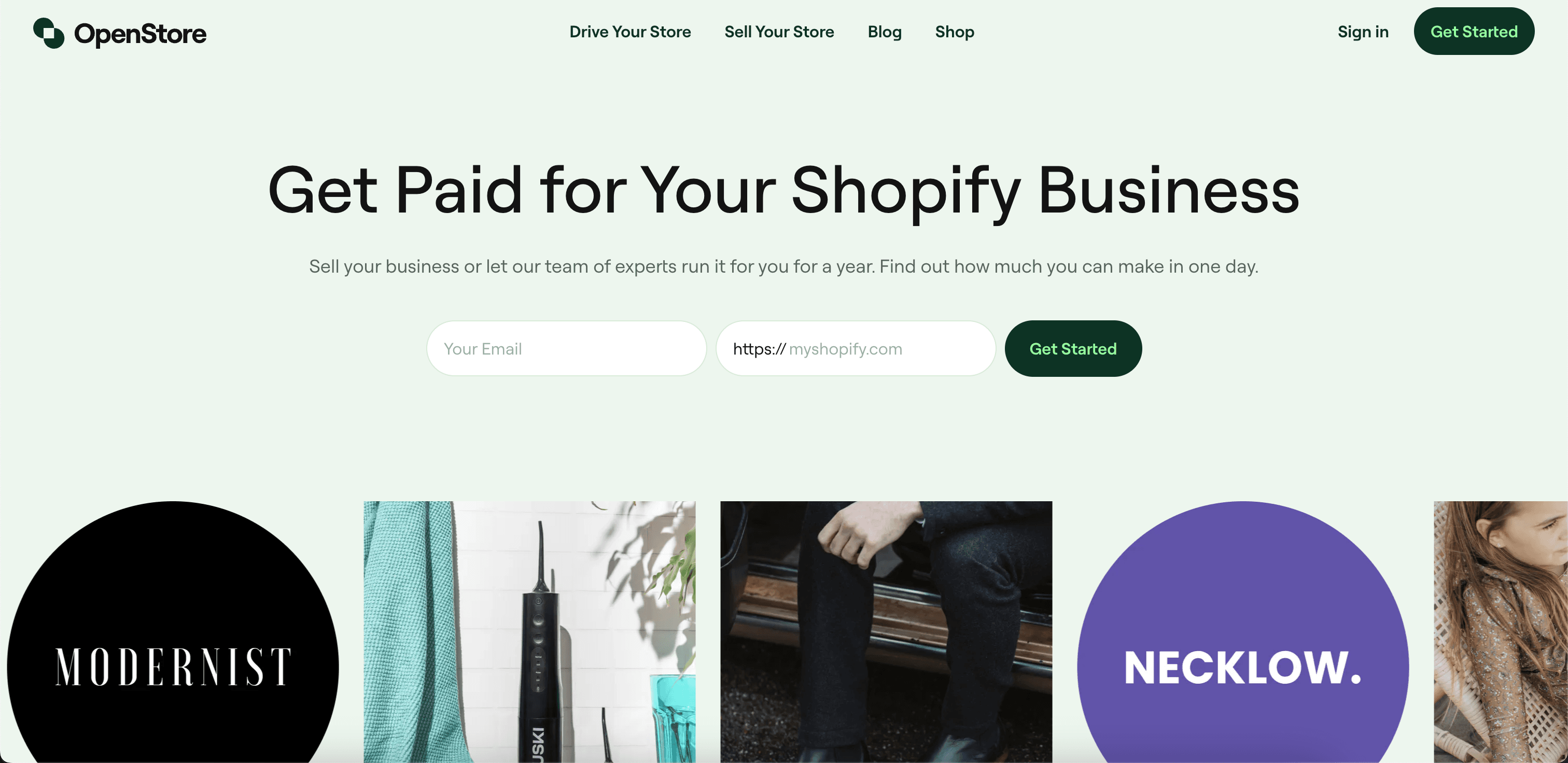 OpenStore website screenshot