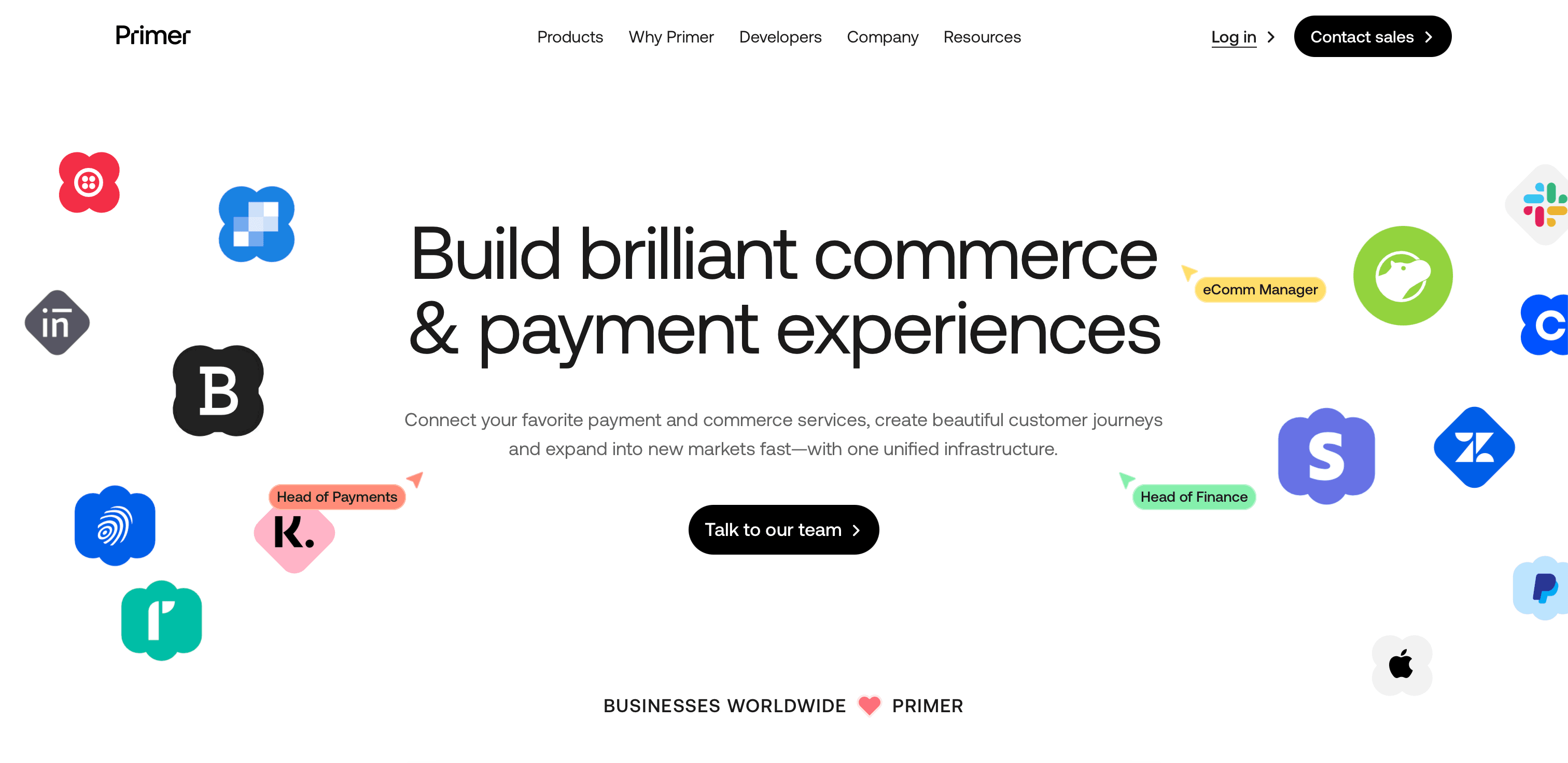 Primer website screenshot