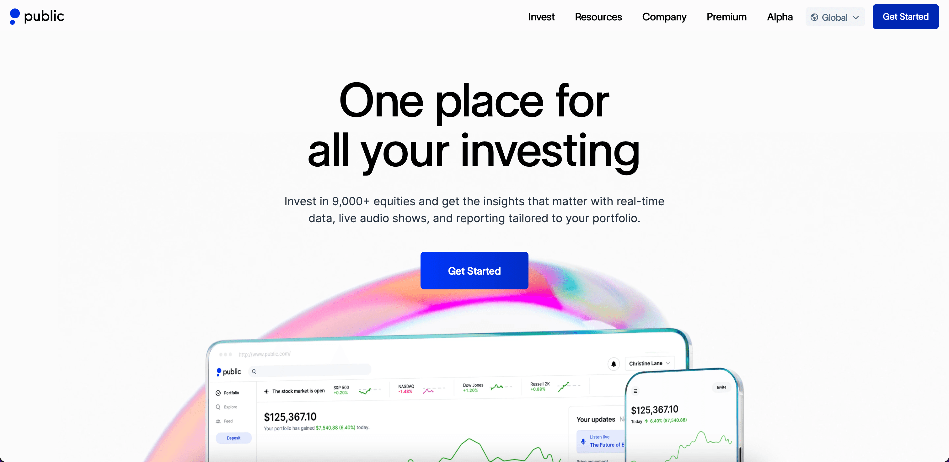 Public.com website screenshot