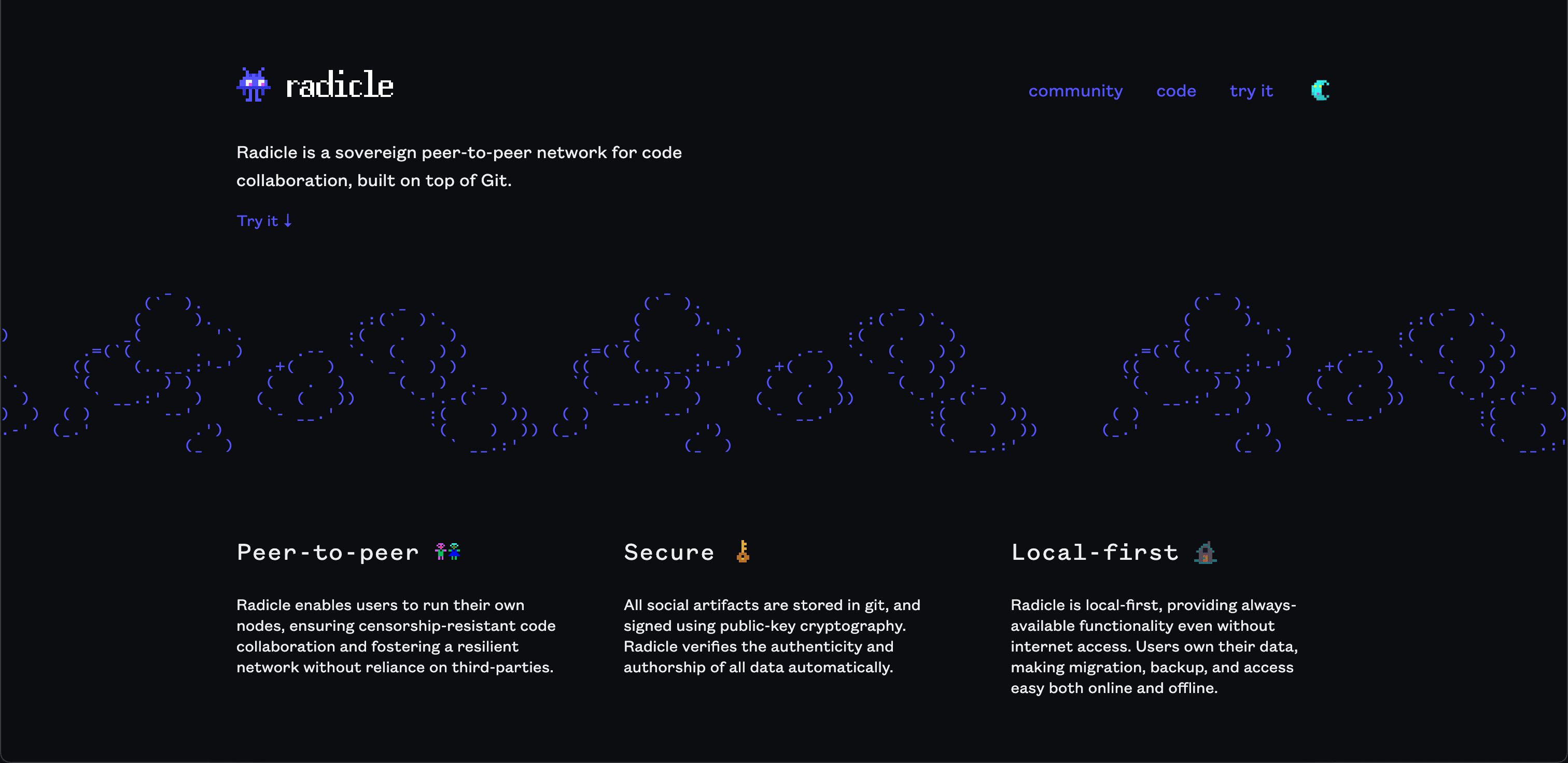 Radicle website screenshot