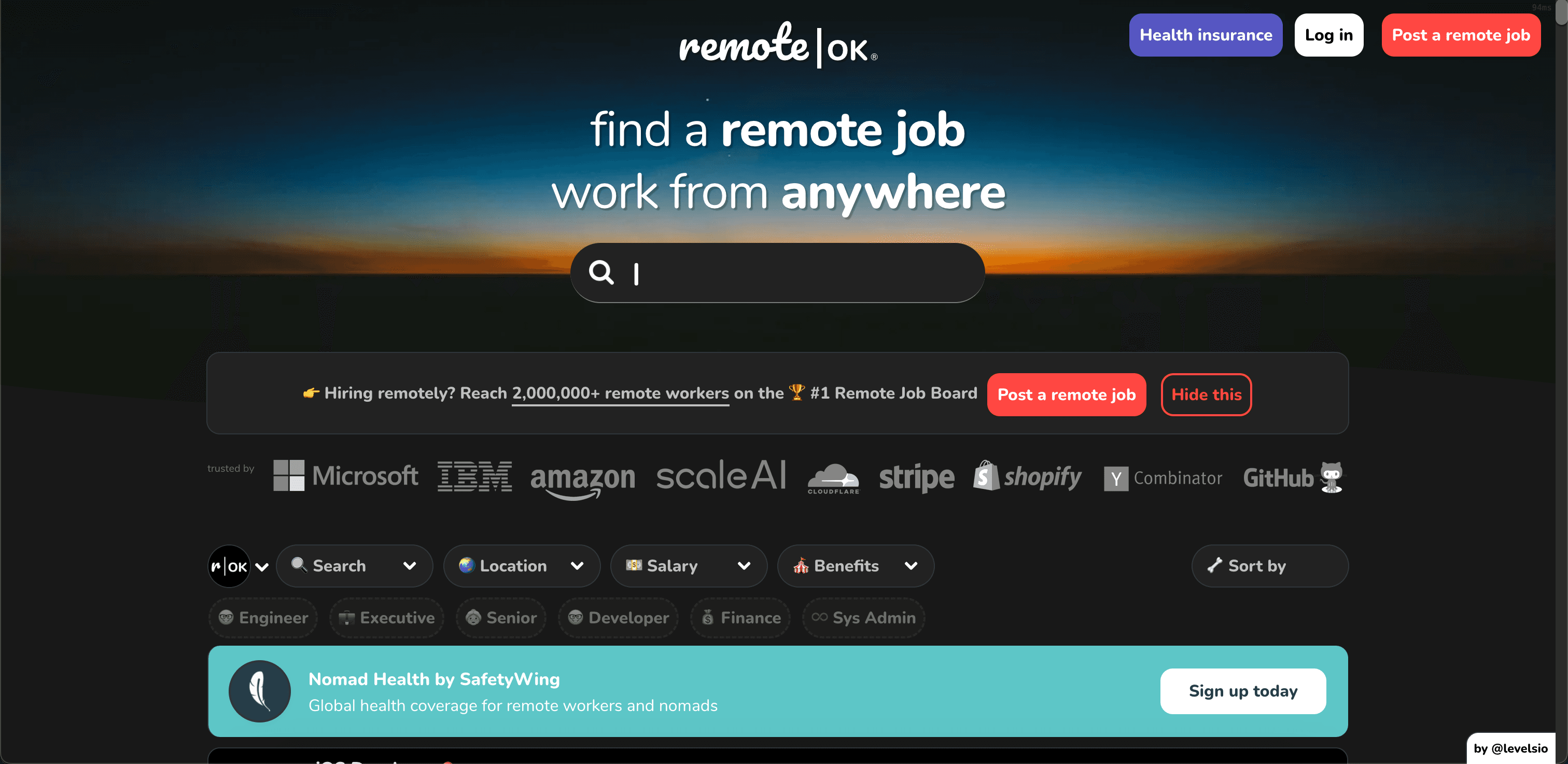 Remote OK website screenshot