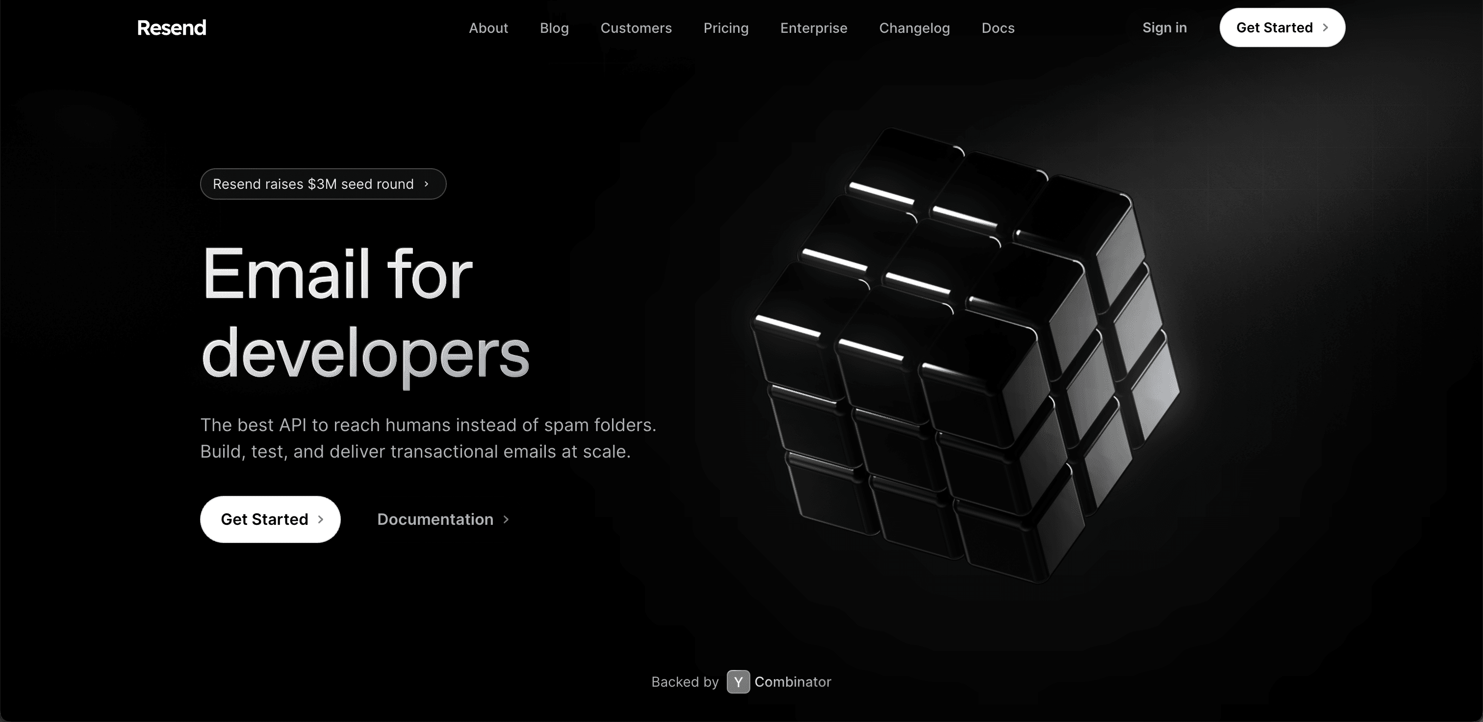 Resend website screenshot