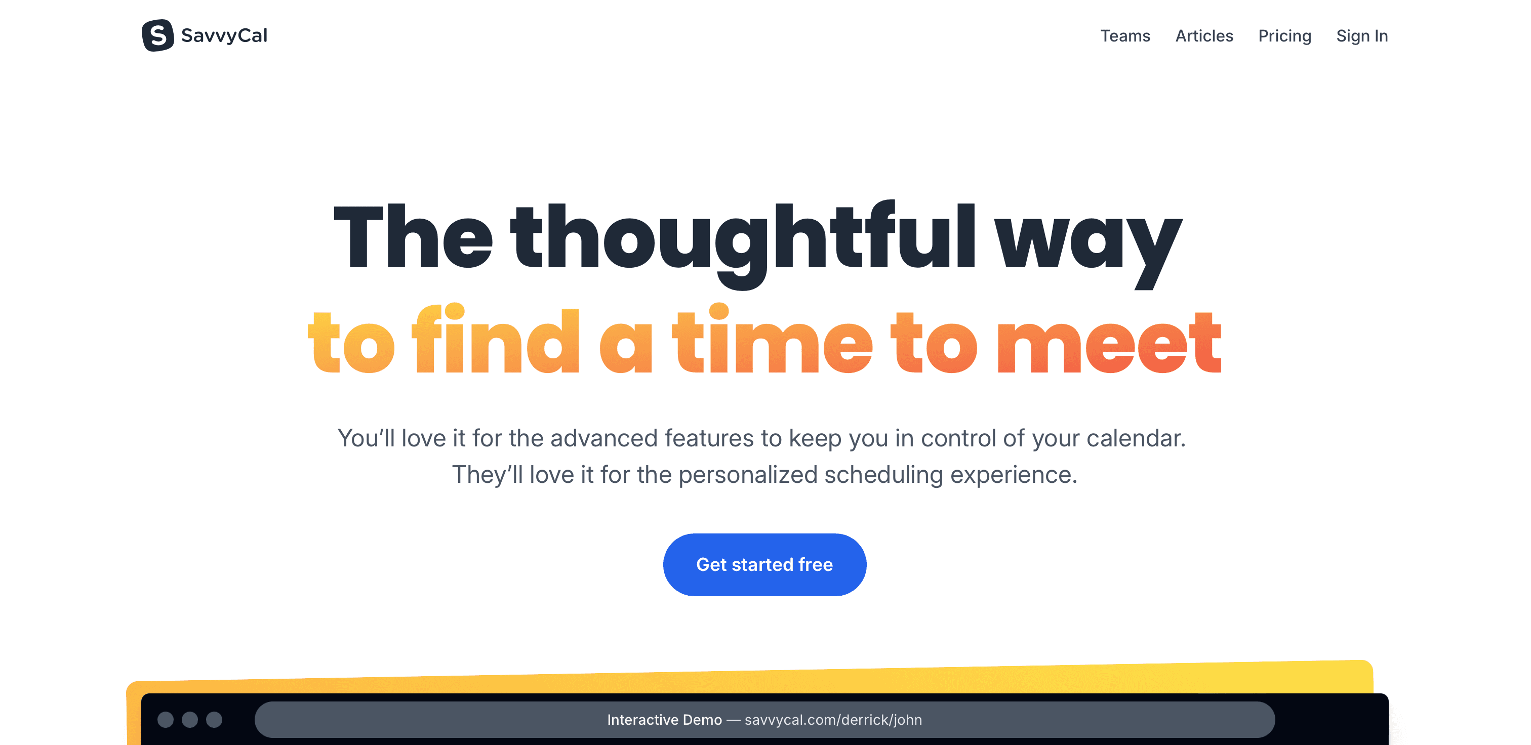 SavvyCal website screenshot