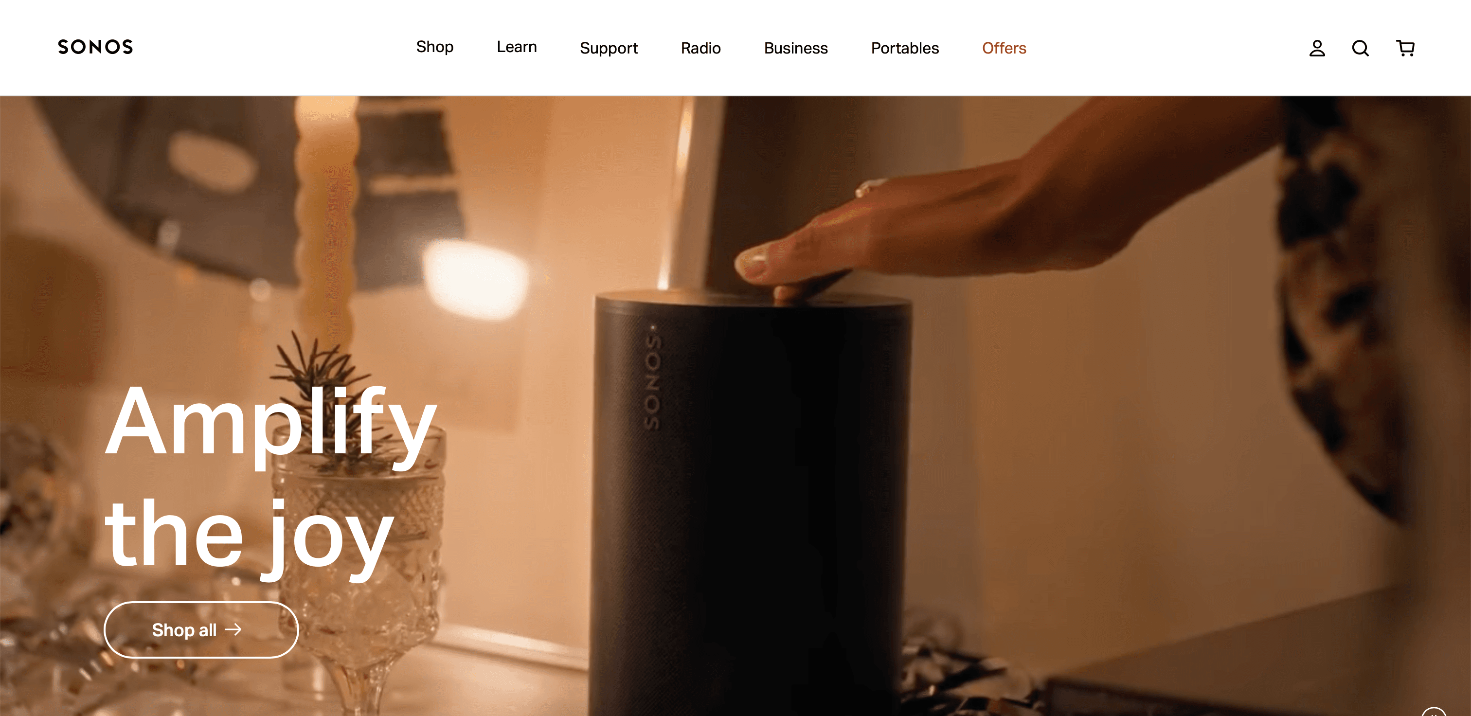 Sonos website screenshot