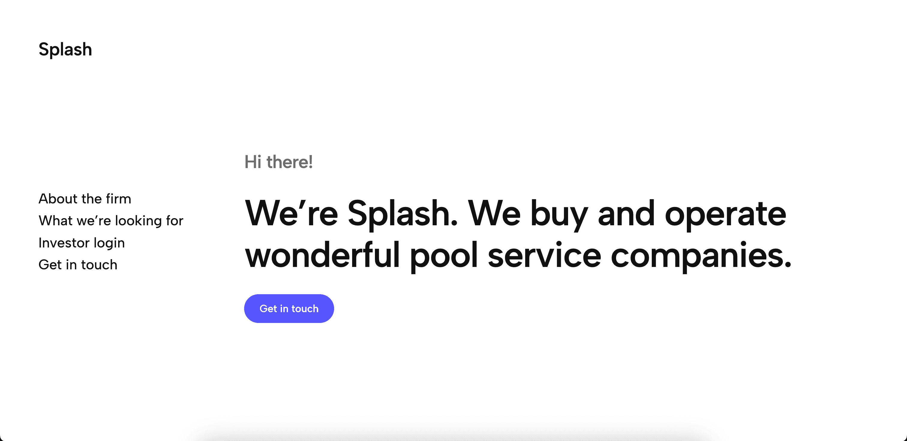 Splash website screenshot