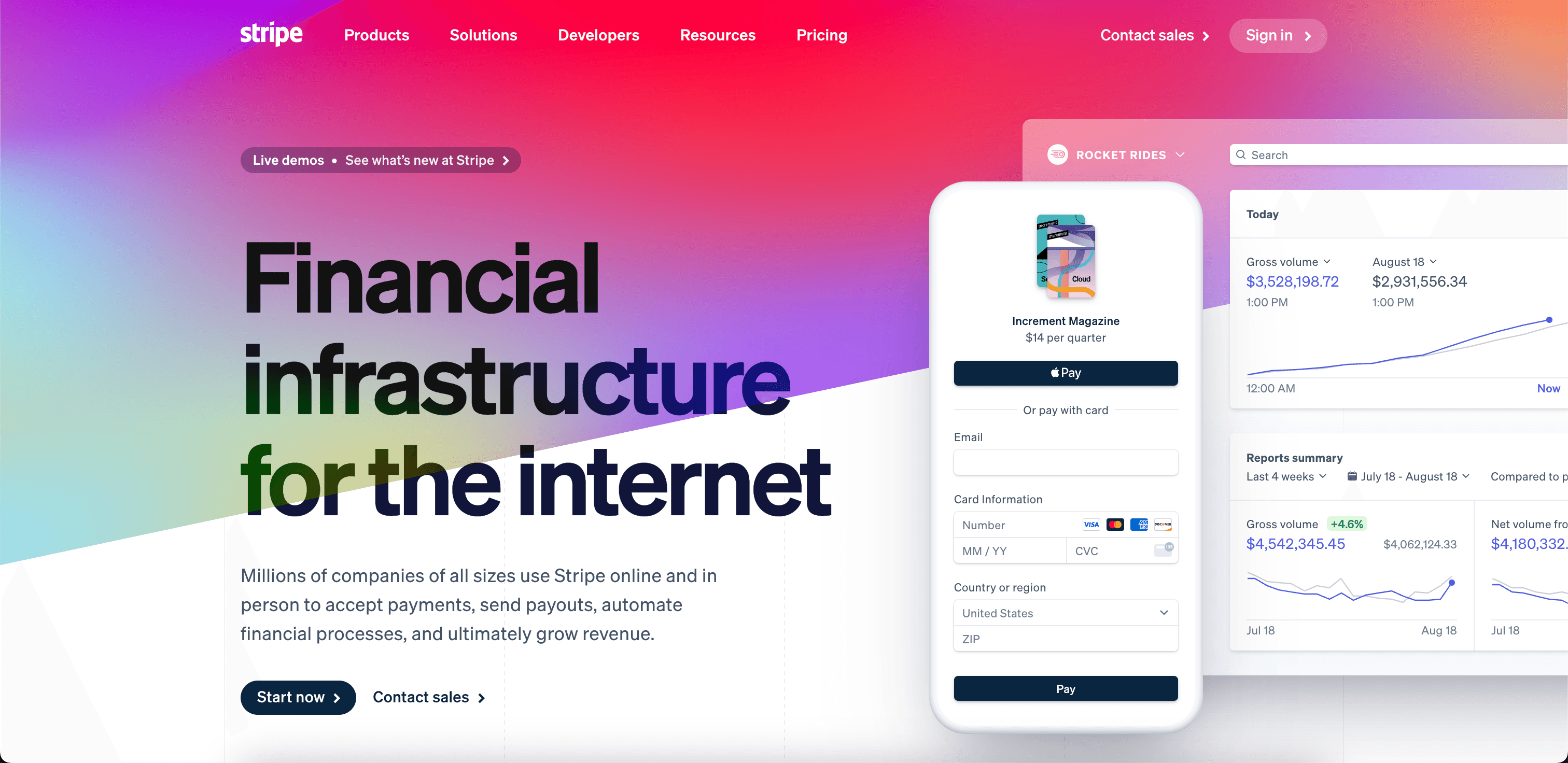 Stripe website screenshot