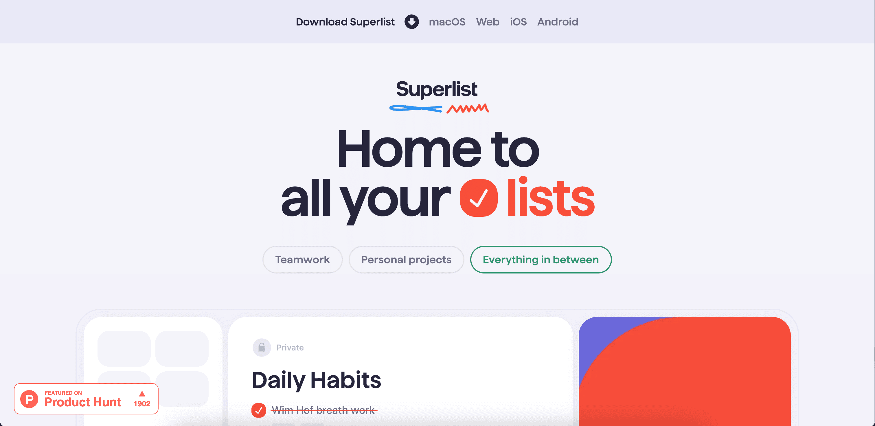 Superlist website screenshot