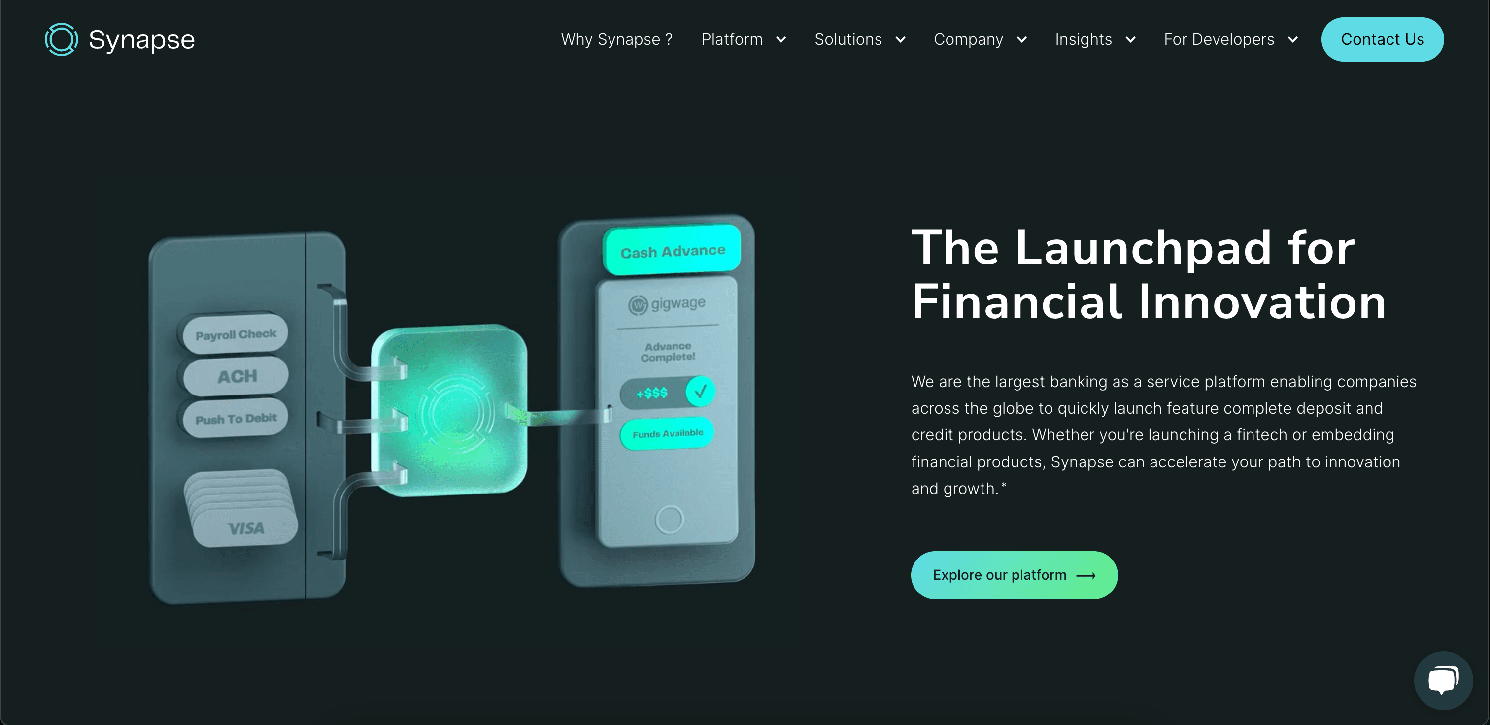 Synapse website screenshot