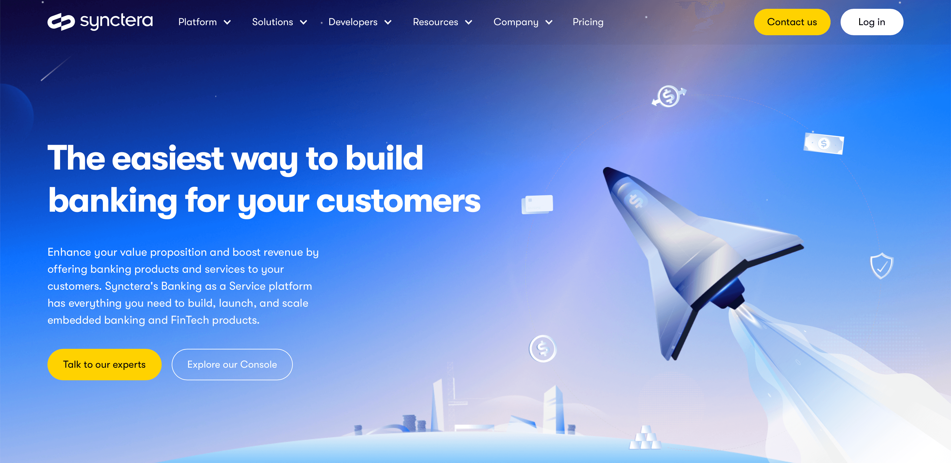 Synctera website screenshot